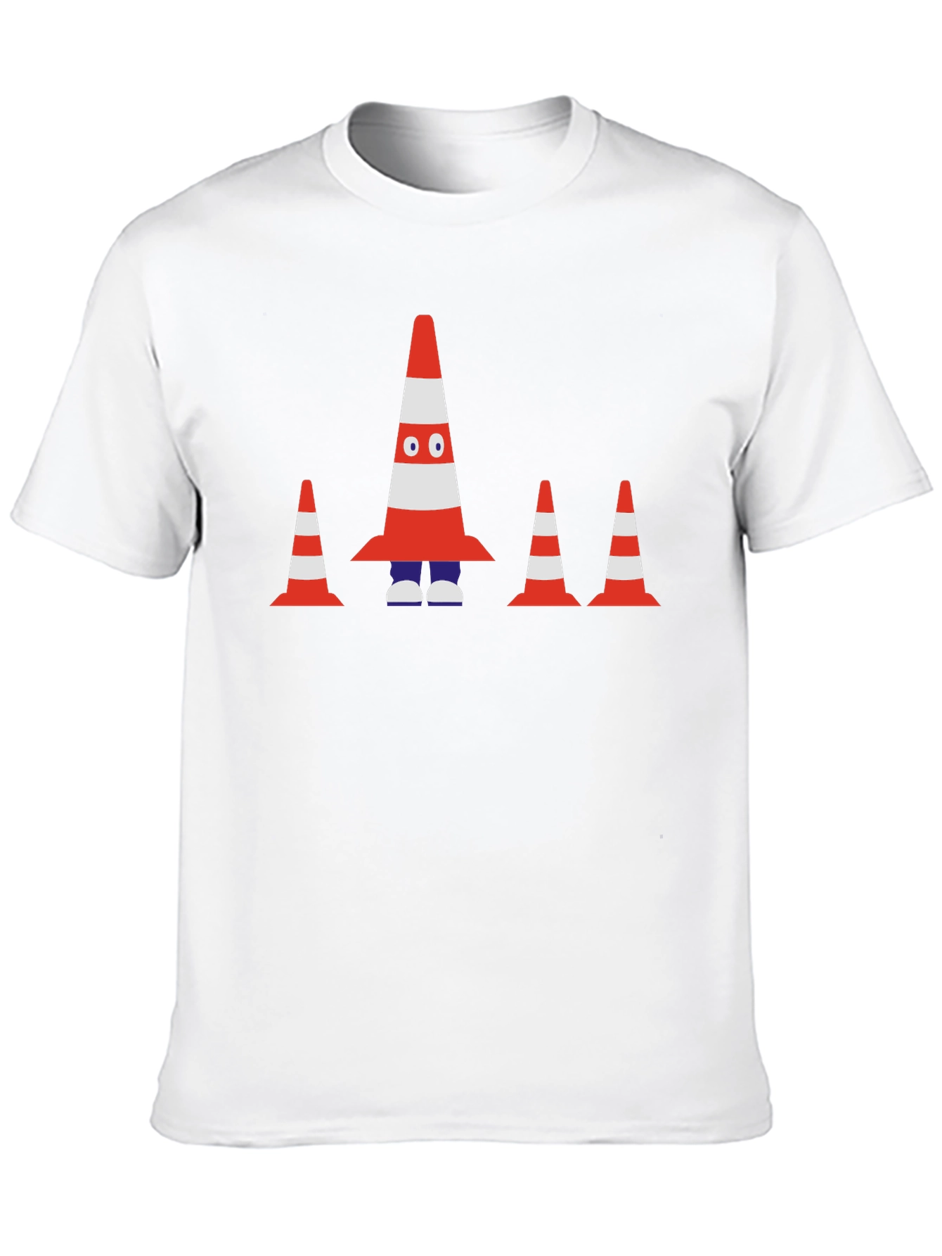 Traffic Cone Character Black T-Shirt