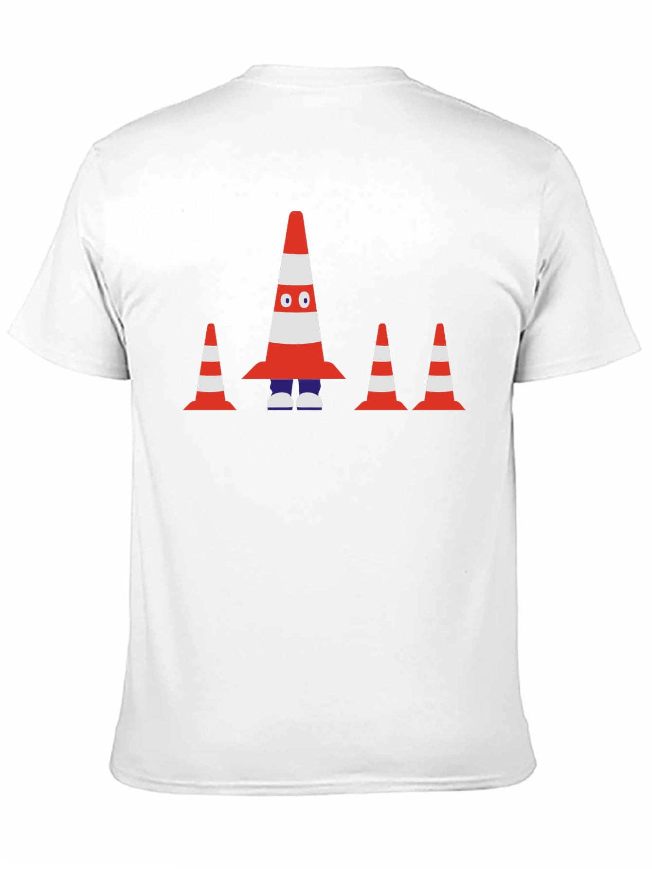 Traffic Cone Character Black T-Shirt