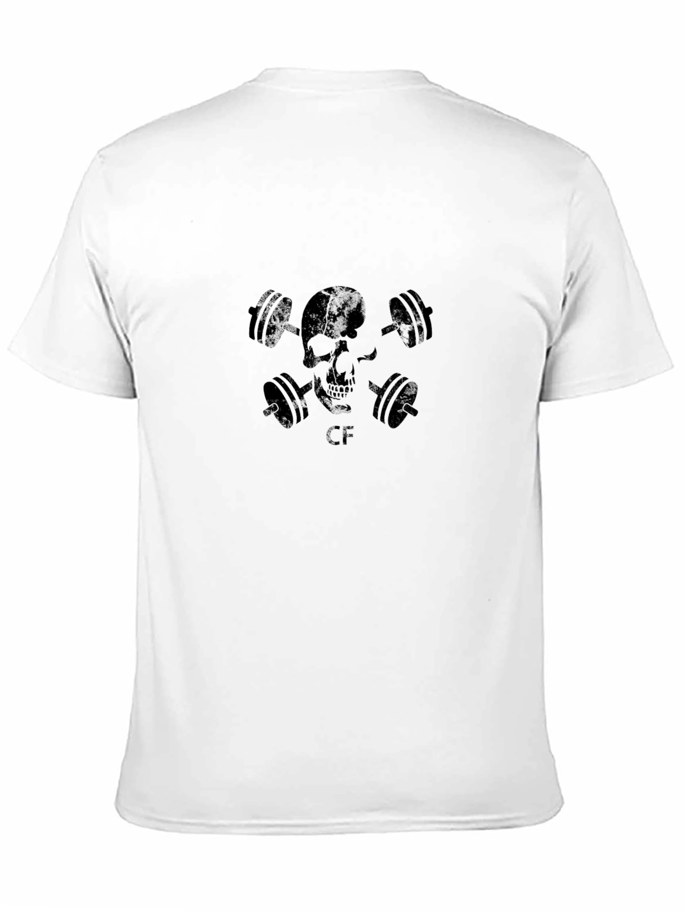 Skull & Dumbbell Graphic T-Shirt - Black