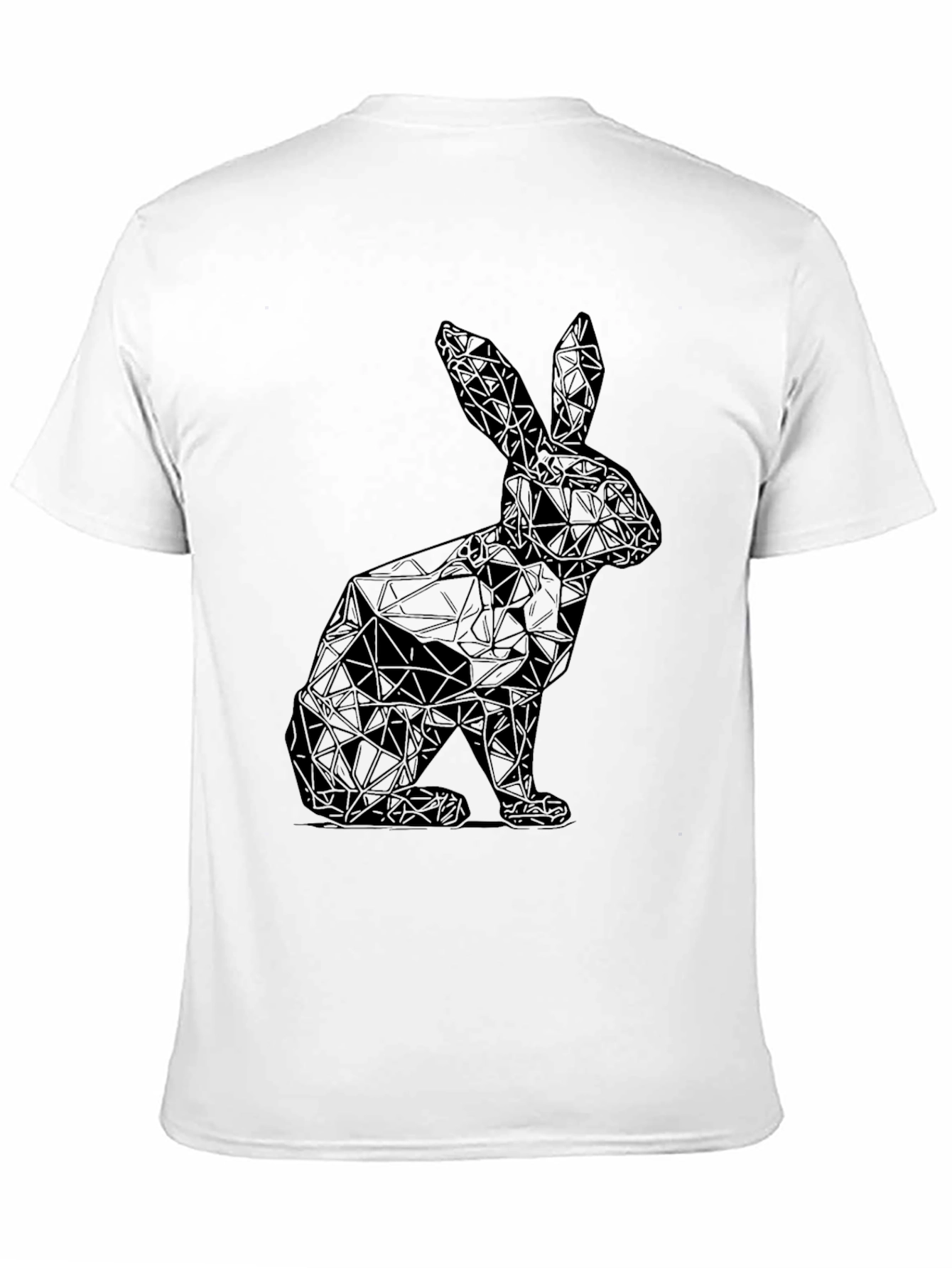 Geometric Rabbit Graphic Tee - Sleek Black Shirt