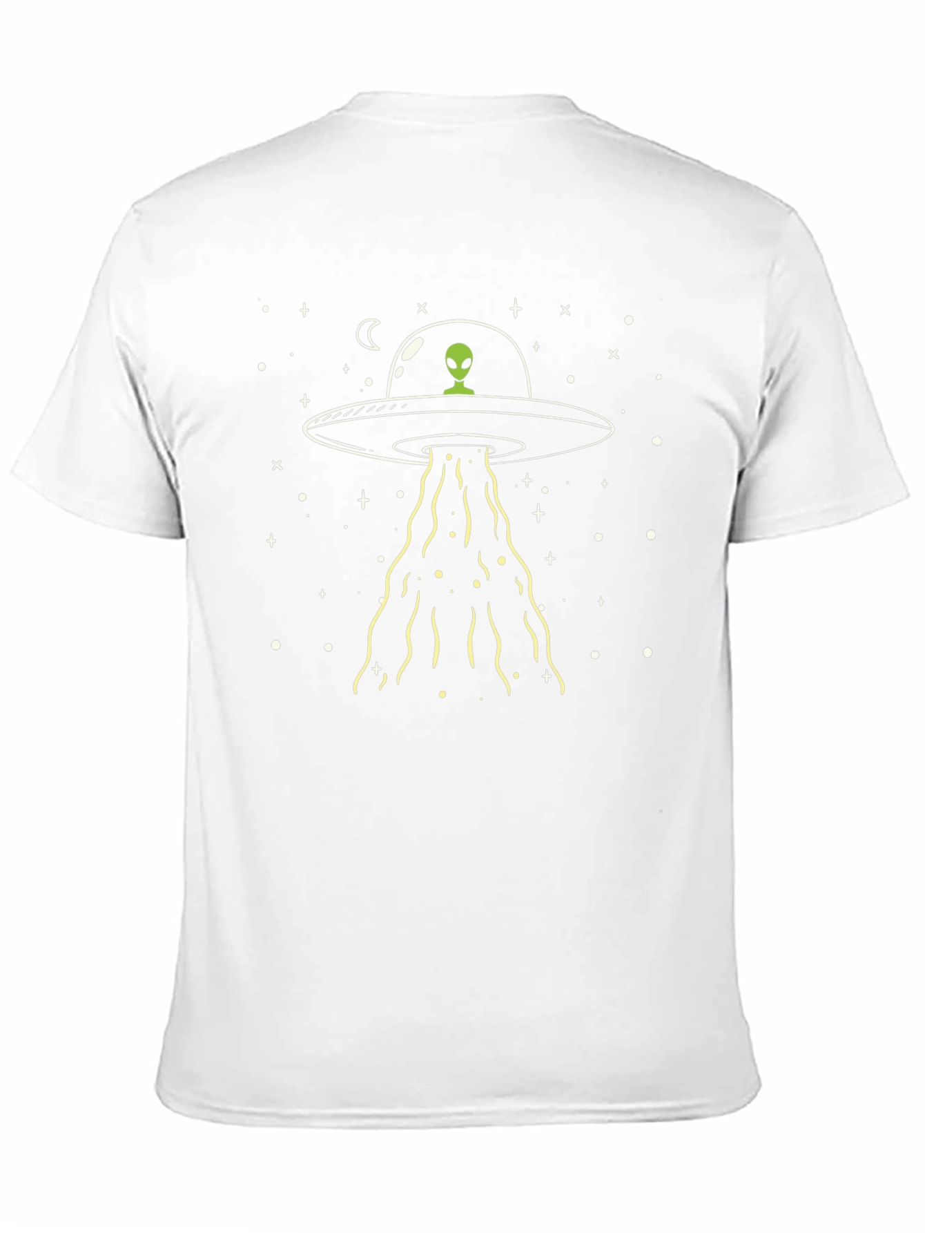 UFO Alien Abduction Graphic T-Shirt - Black