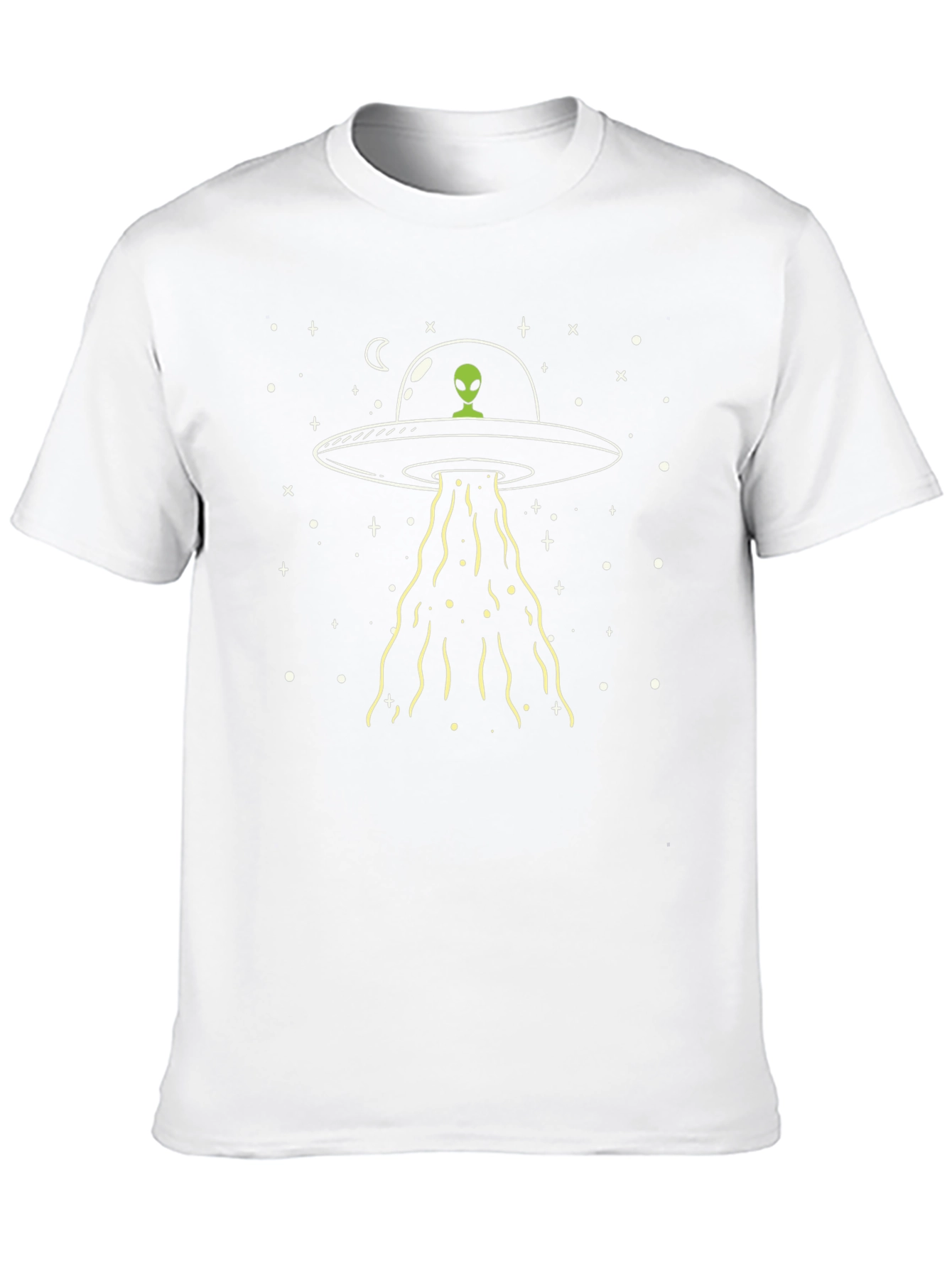 UFO Alien Abduction Graphic T-Shirt - Black