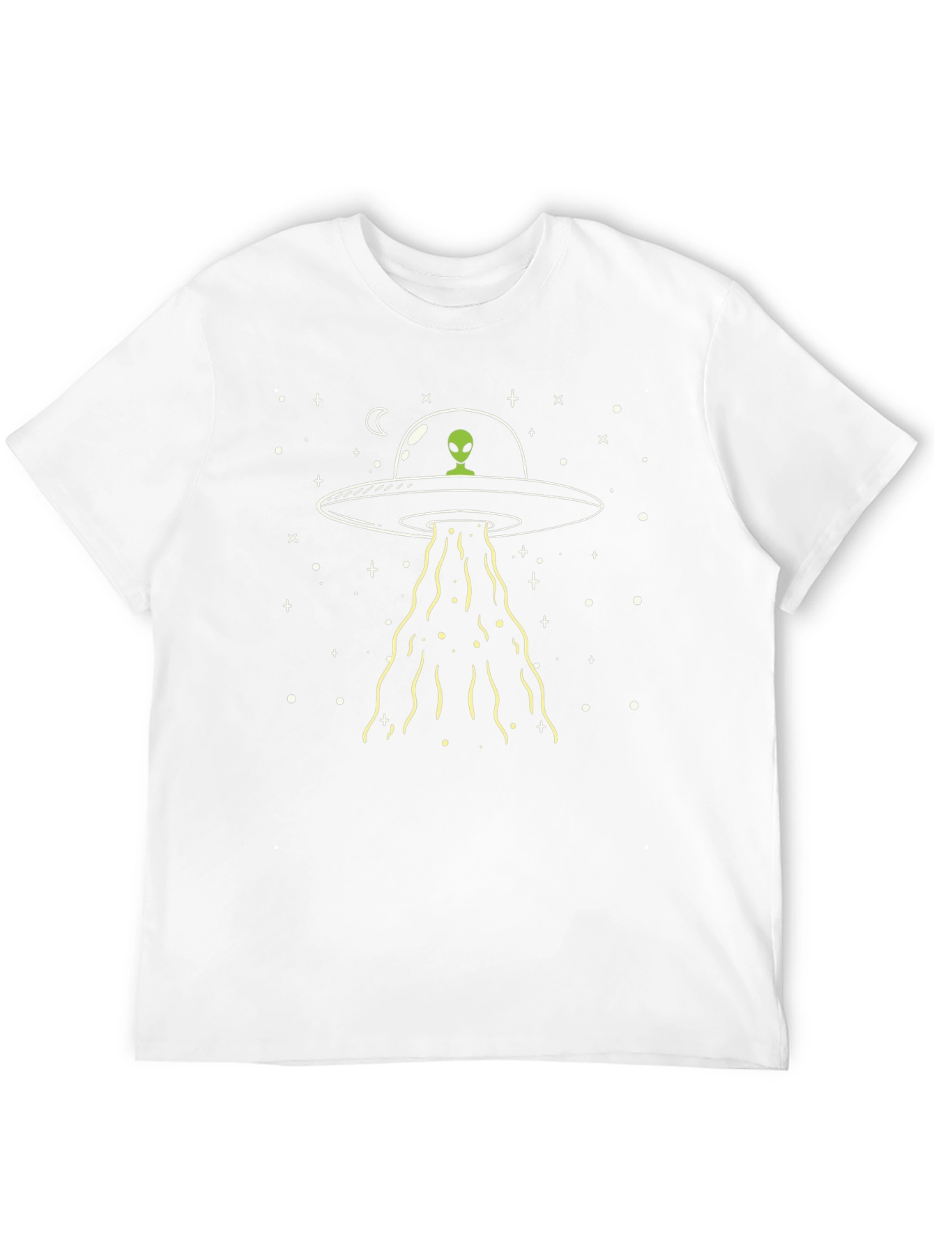 UFO Alien Abduction Graphic T-Shirt - Black