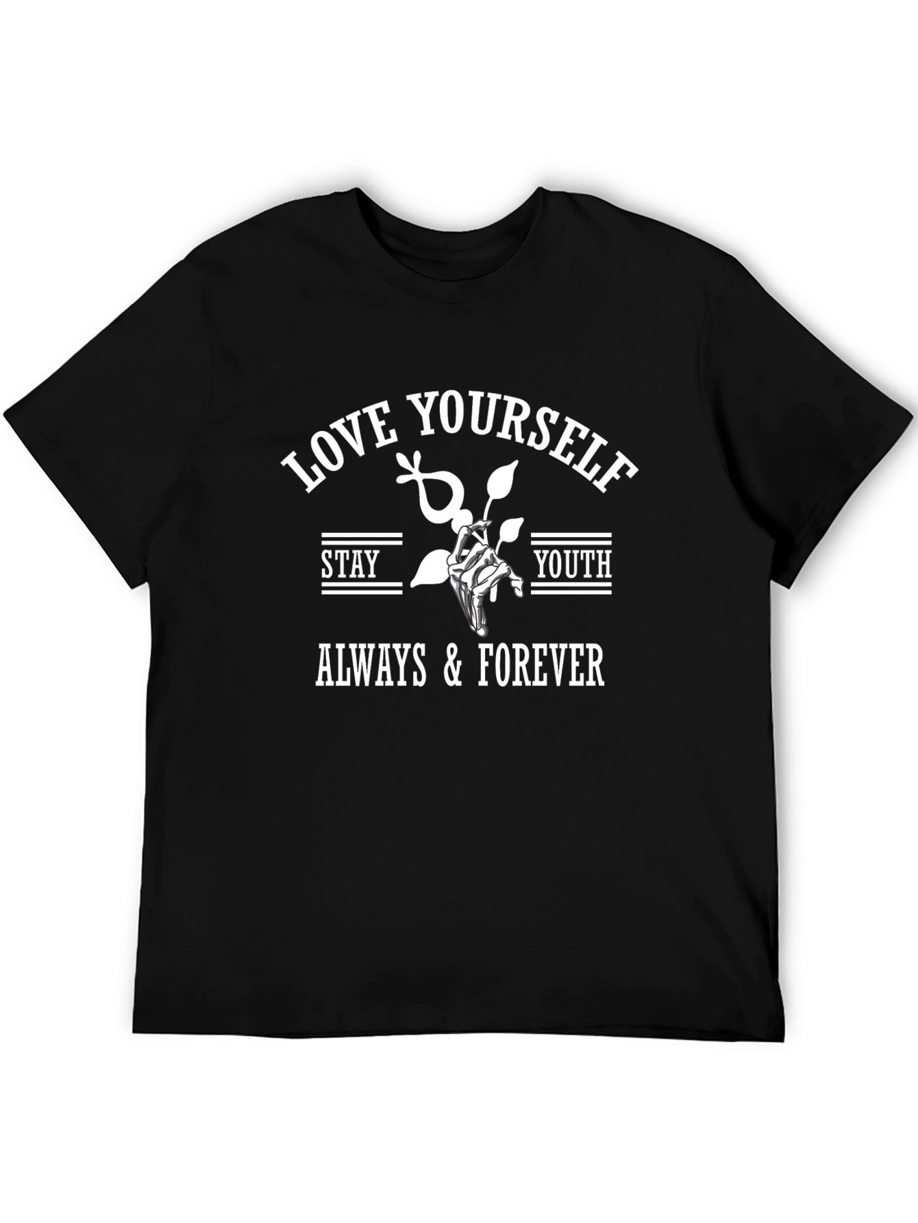 Love Yourself Graphic Print Black T-Shirt