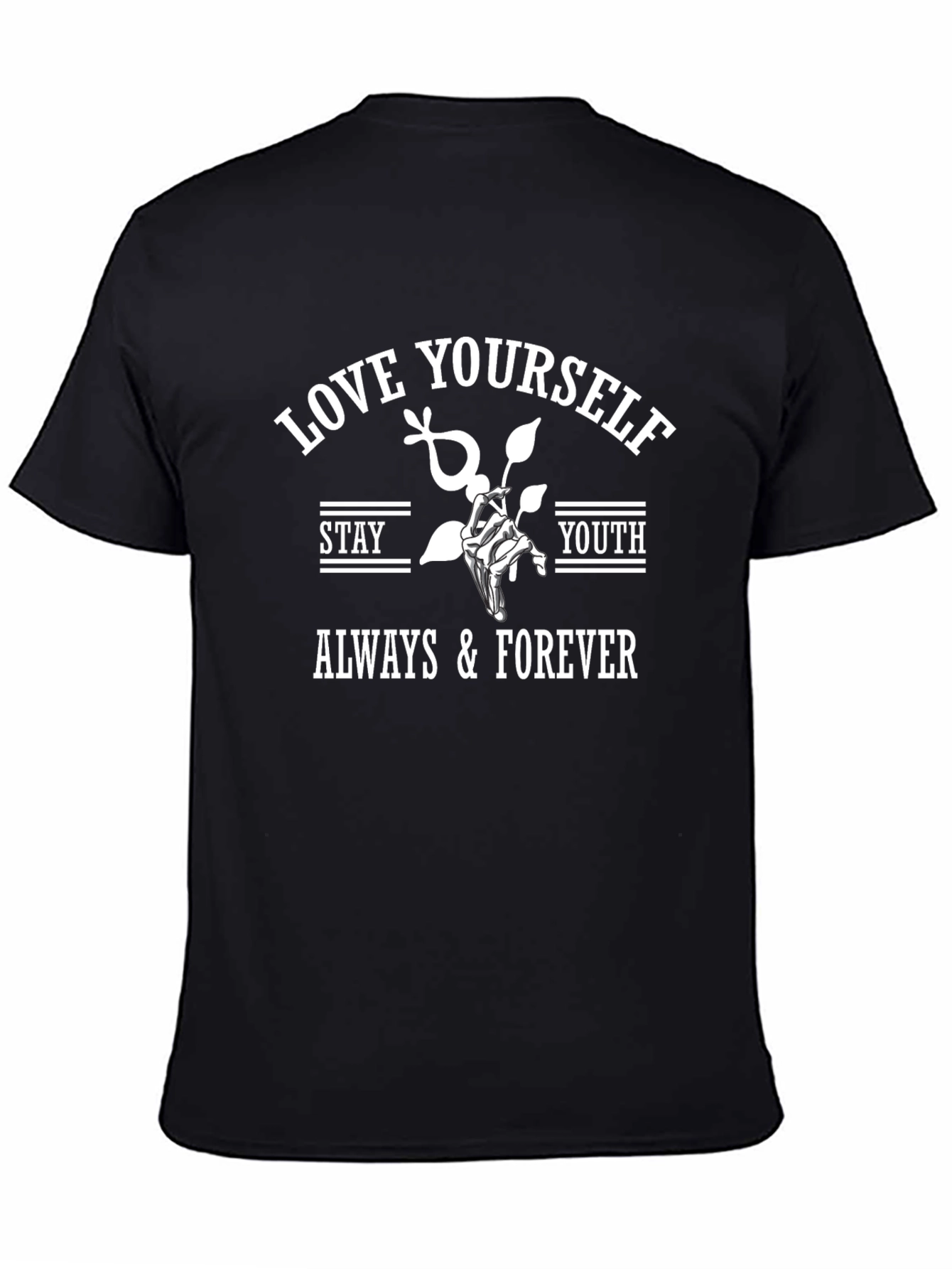 Love Yourself Graphic Print Black T-Shirt