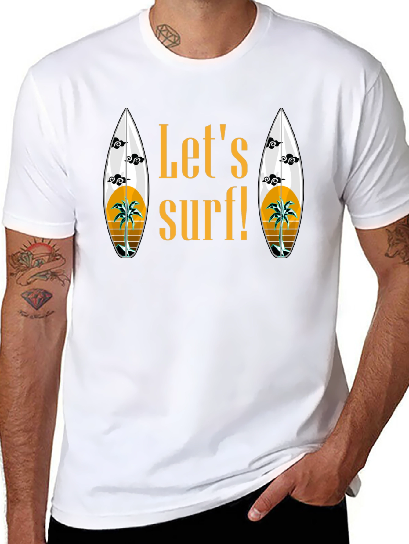 Lets Surf Graphic T-Shirt - Black