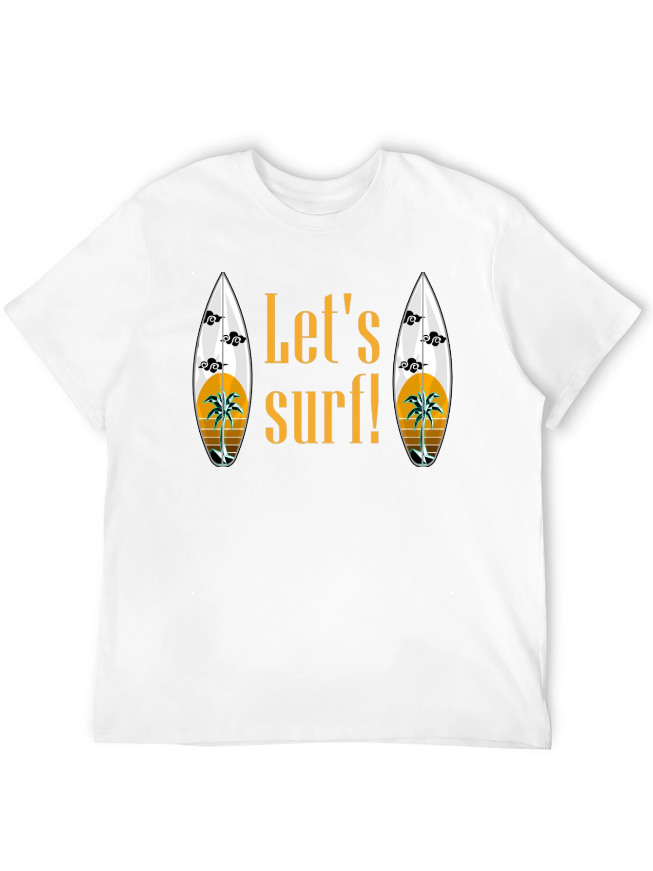 Lets Surf Graphic T-Shirt - Black