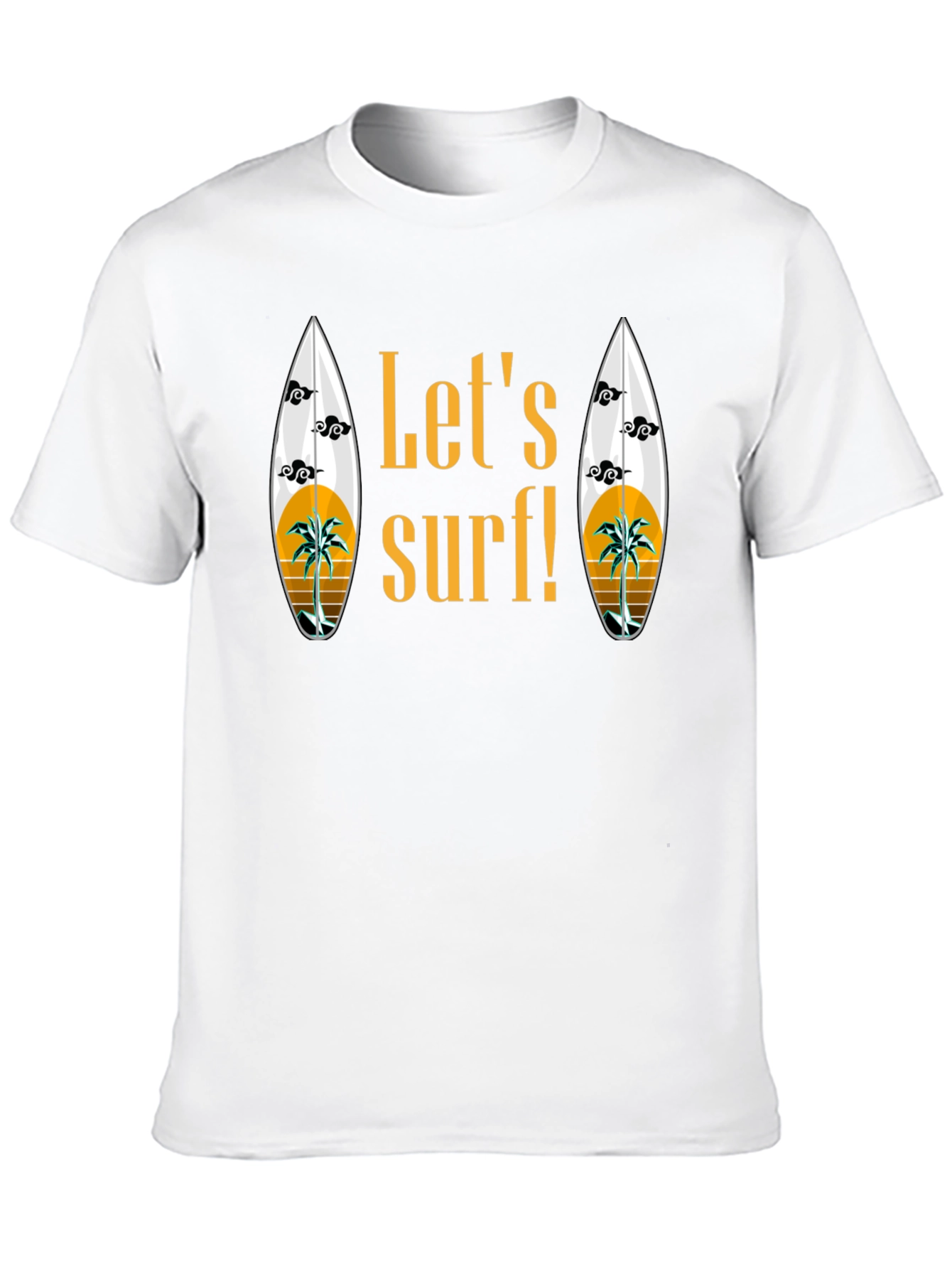 Lets Surf Graphic T-Shirt - Black