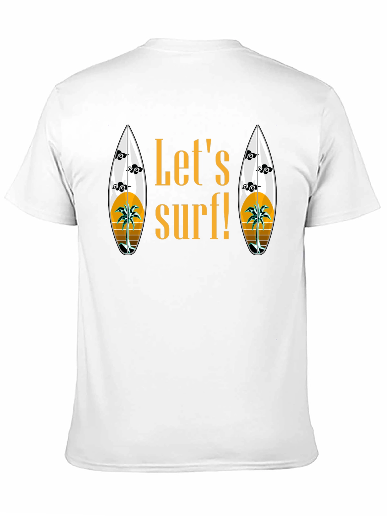 Lets Surf Graphic T-Shirt - Black