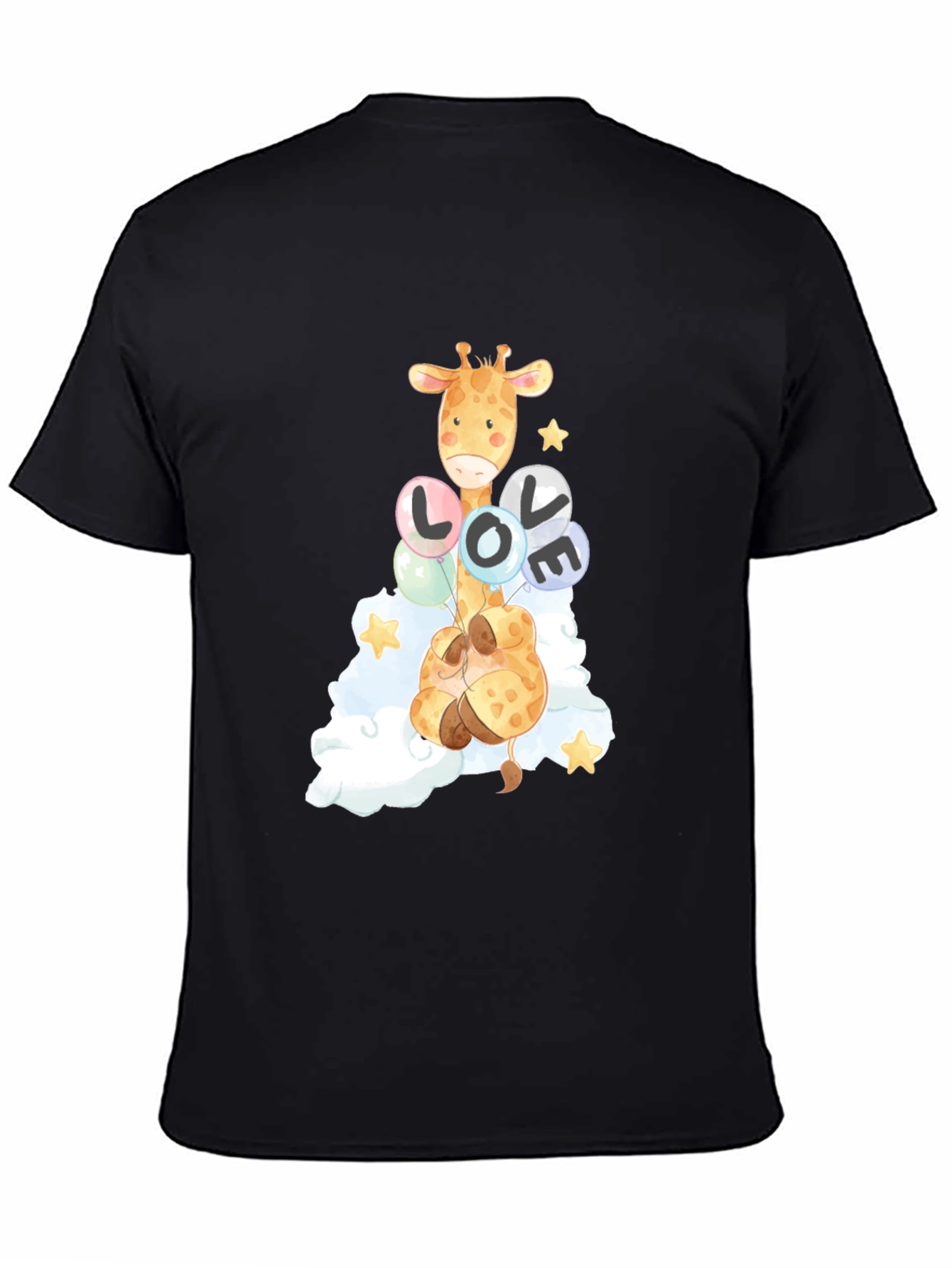 Giraffe Love Balloons Graphic Tee
