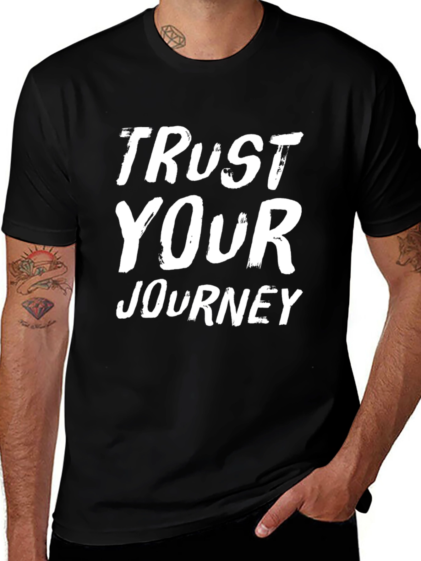 Trust Your Journey Graphic T-Shirt - Black