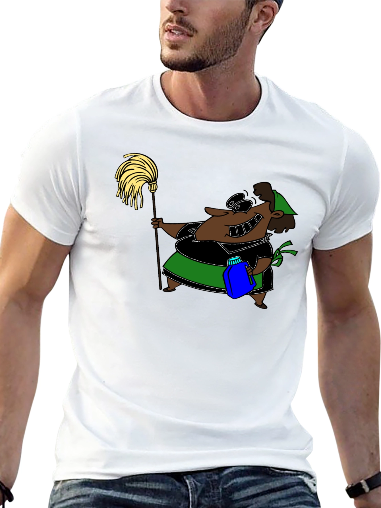 Cartoon Maid T-Shirt - Funny Cleaning Humor
