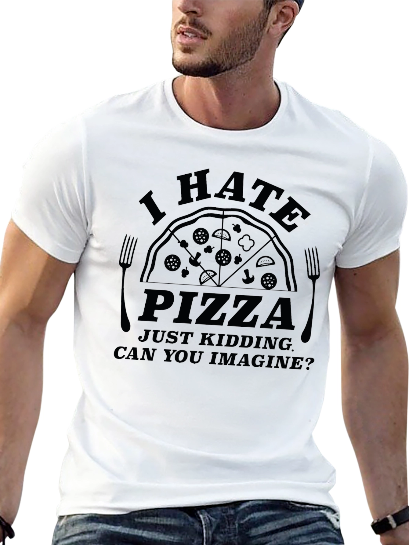 I Hate Pizza Graphic T-Shirt - Novelty Foodie Tee