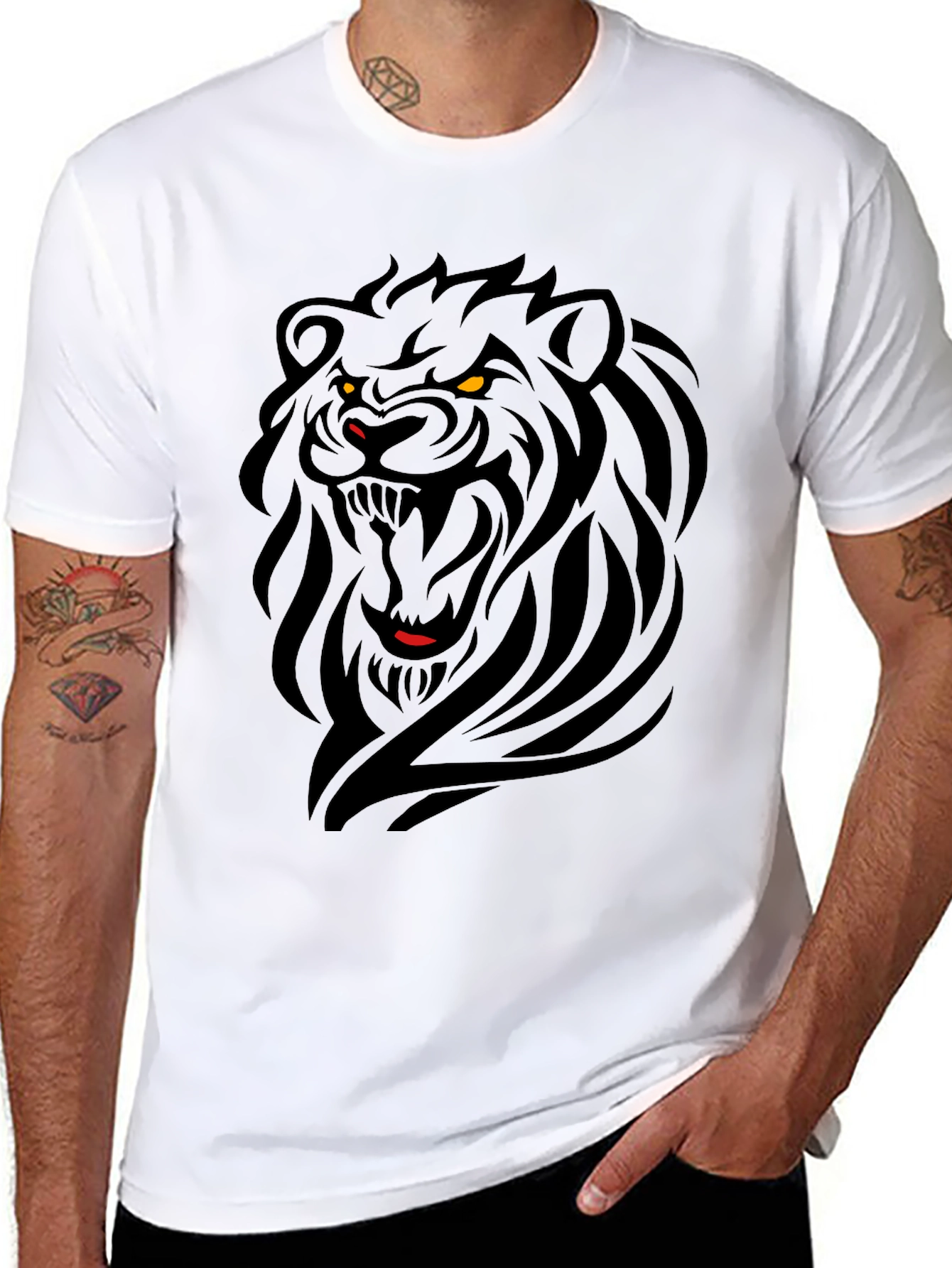 Black Lion Graphic Tee - Fierce Style