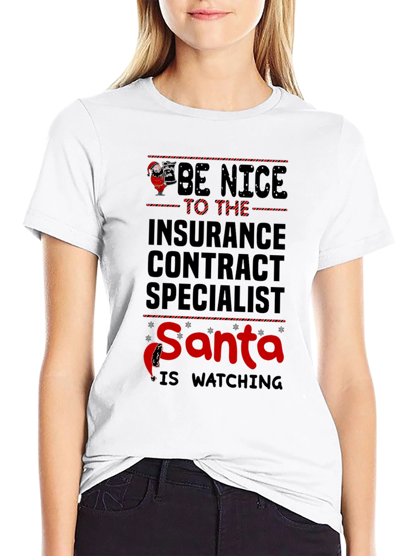 Funny Christmas Insurance Contract Specialist T-Shirt