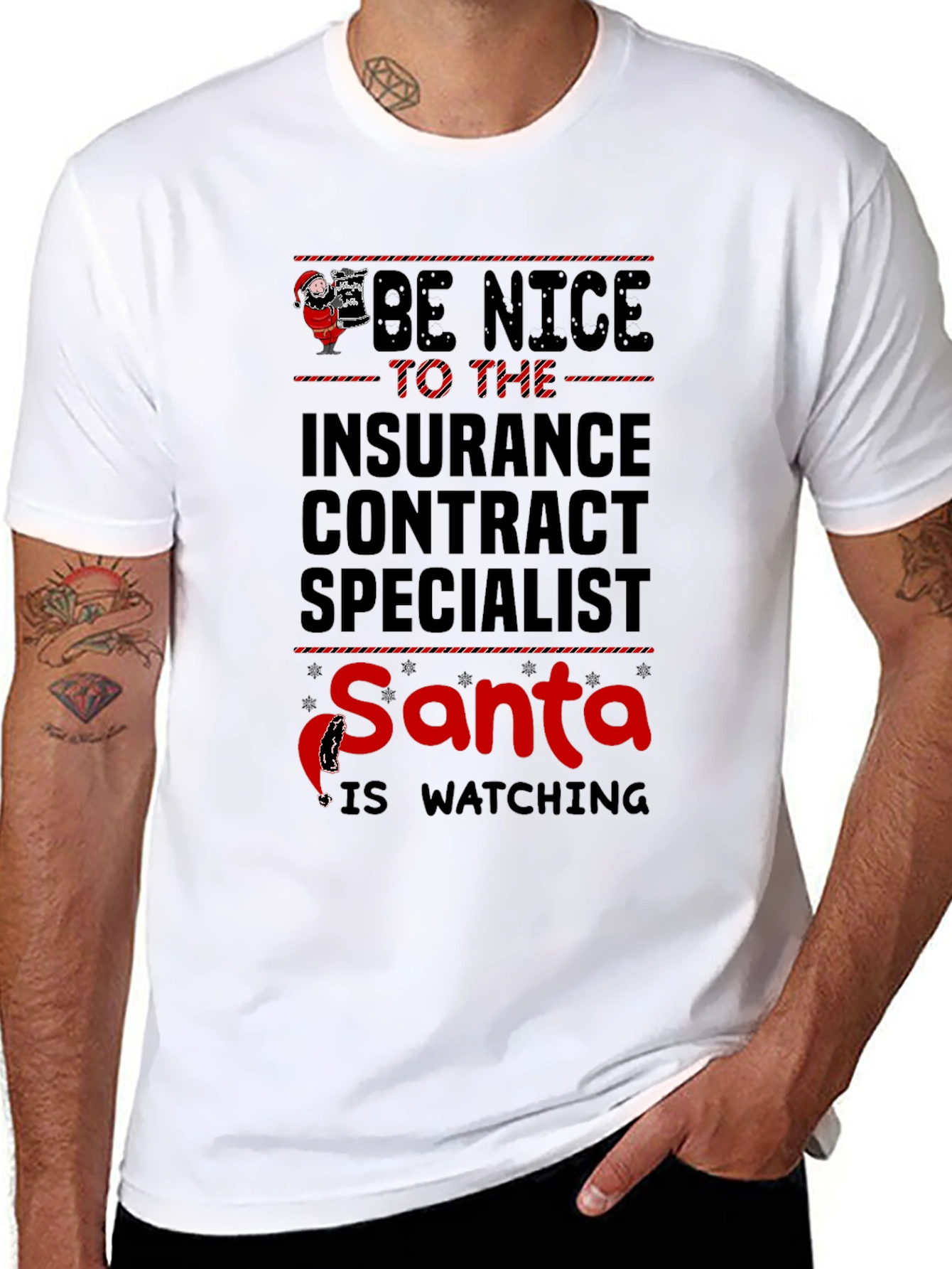 Funny Christmas Insurance Contract Specialist T-Shirt