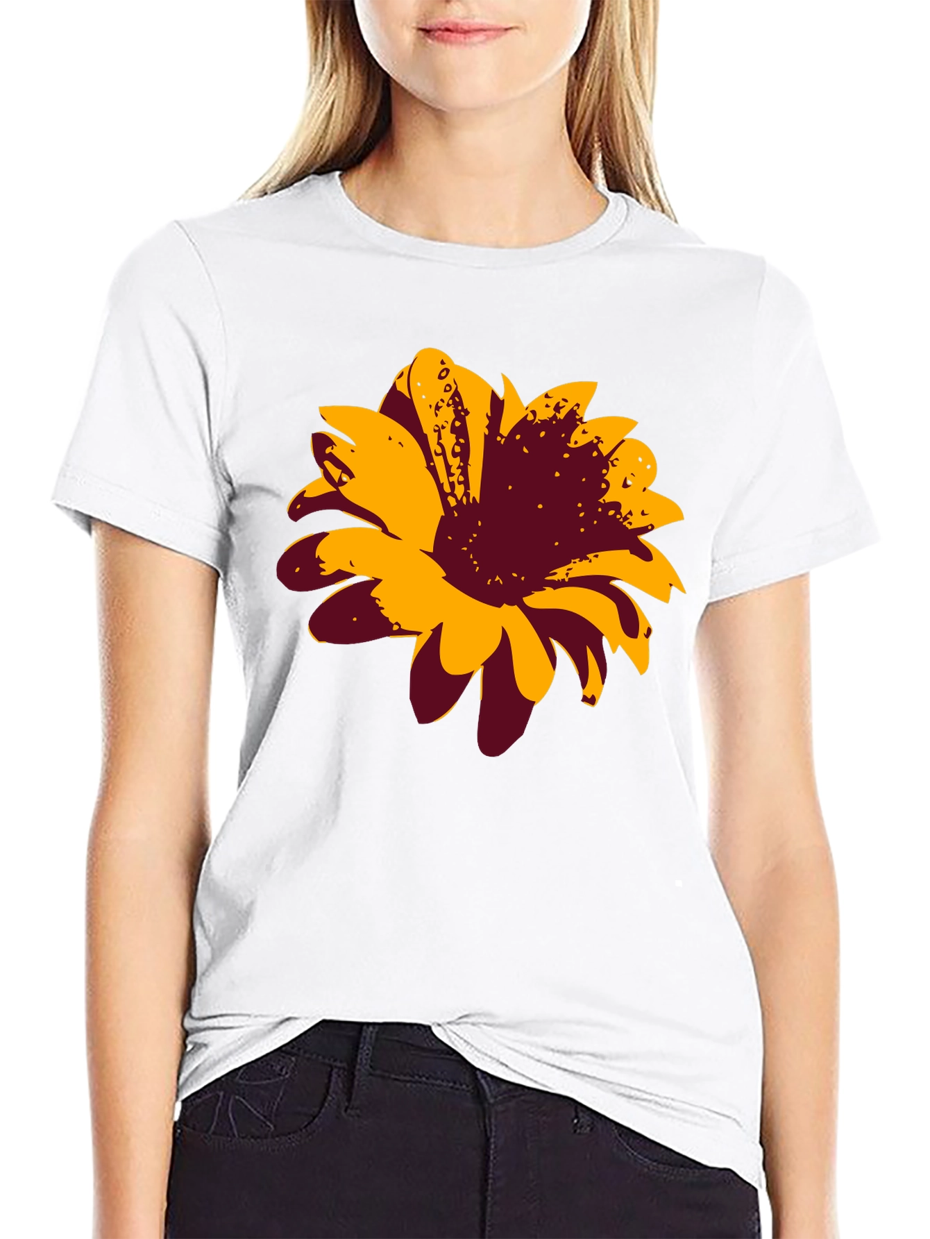 Bold Floral Graphic Tee - Black