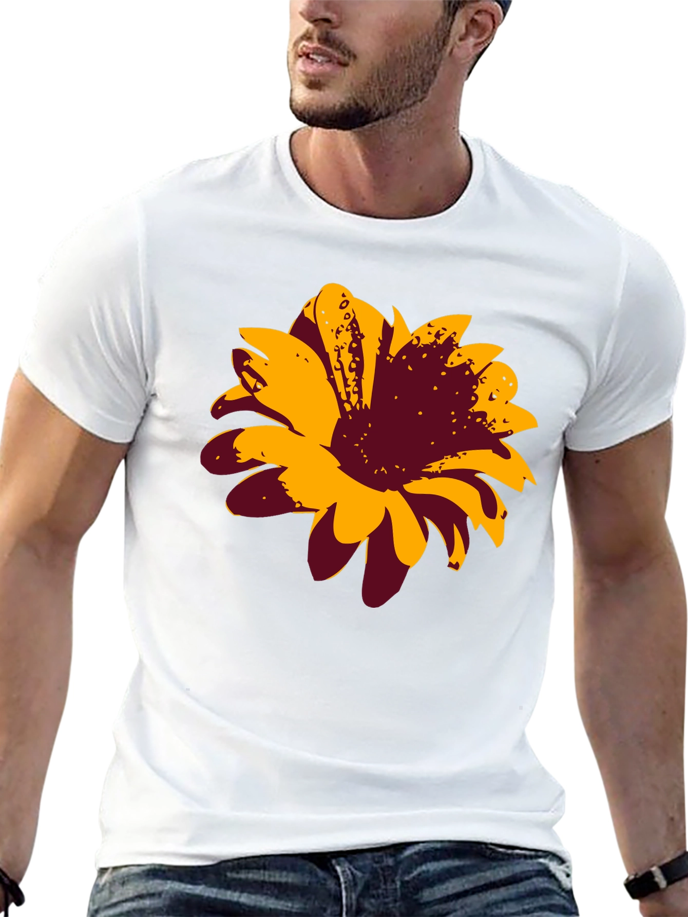 Bold Floral Graphic Tee - Black