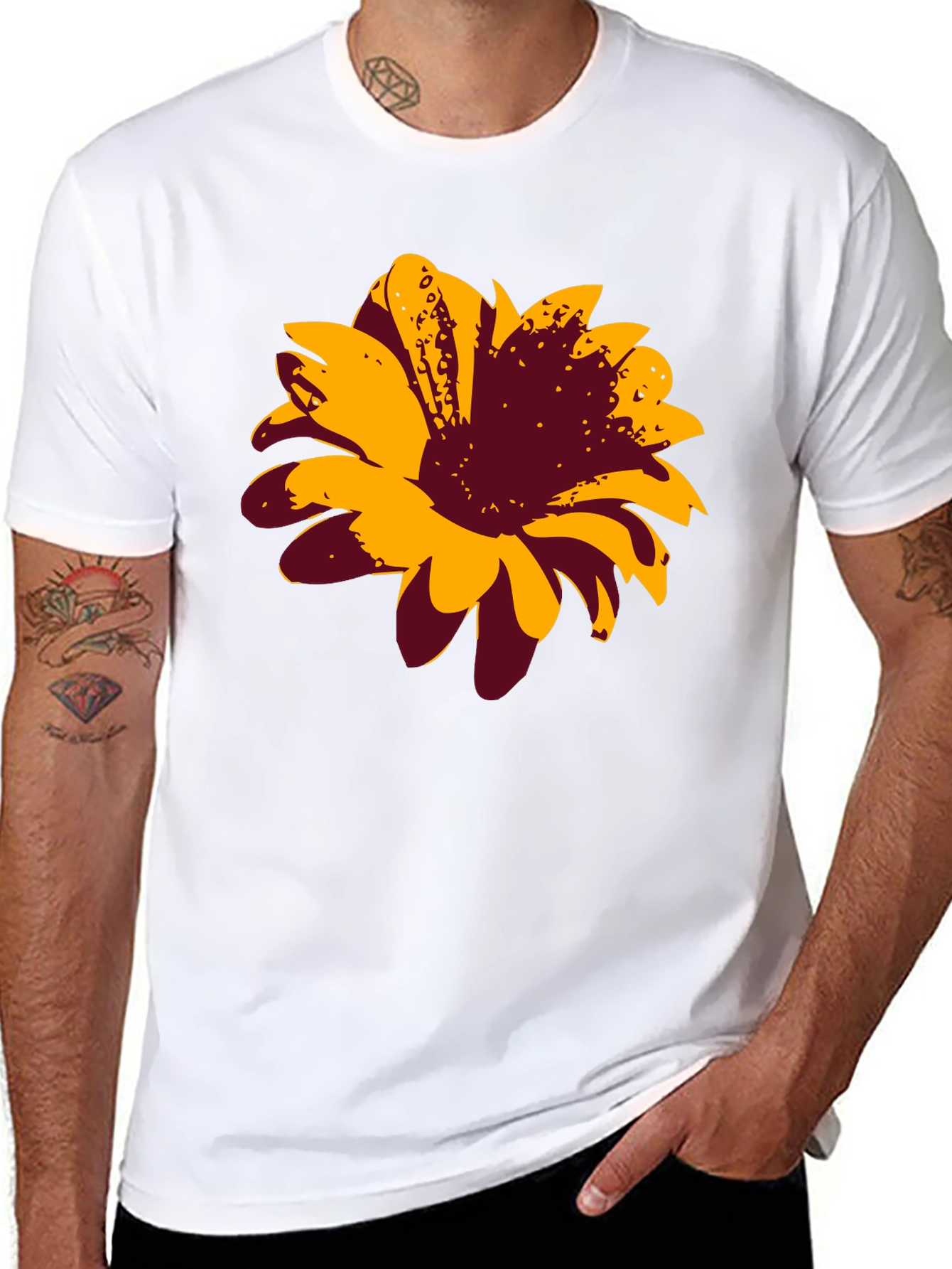 Bold Floral Graphic Tee - Black