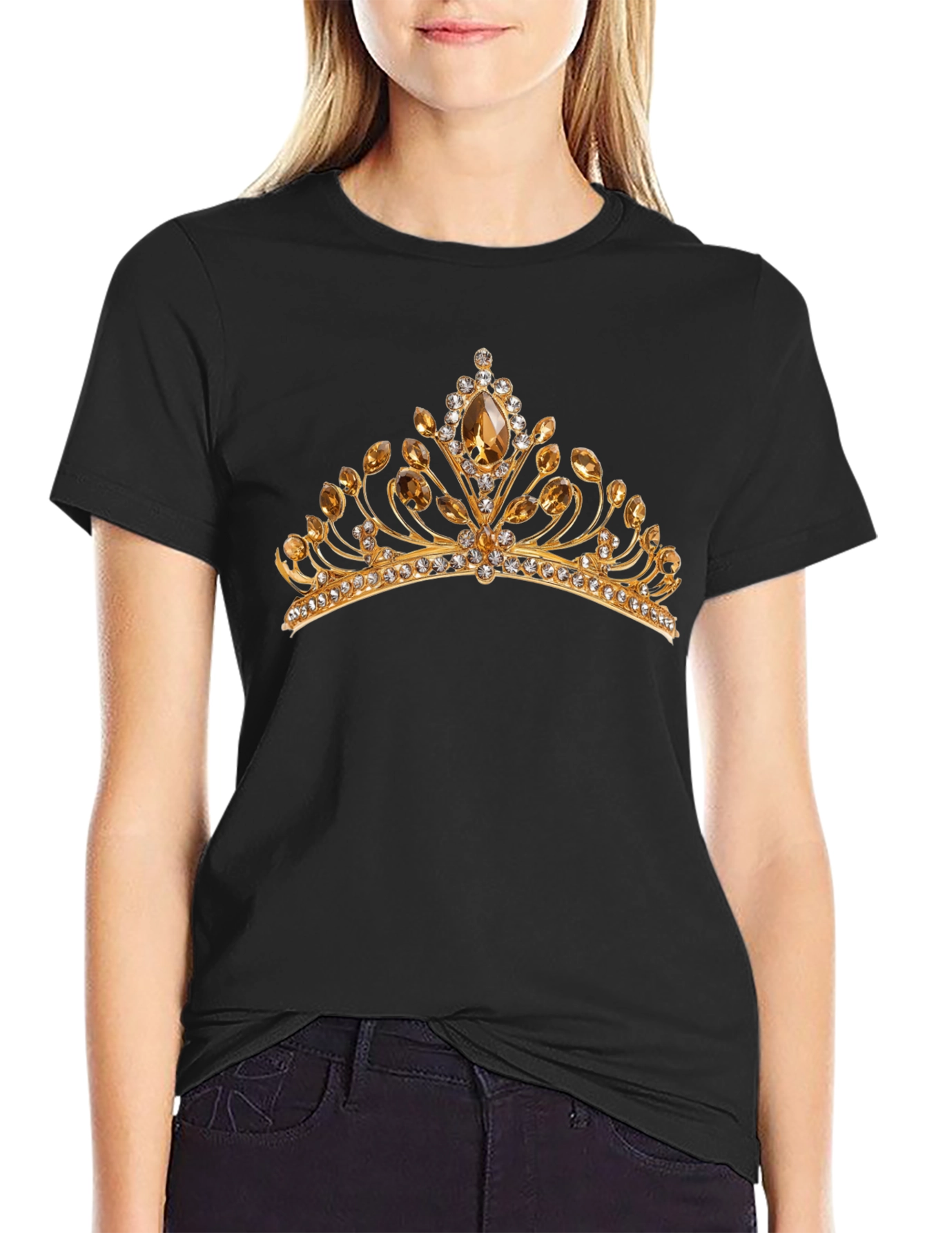 Gold Crown Graphic Black T-Shirt