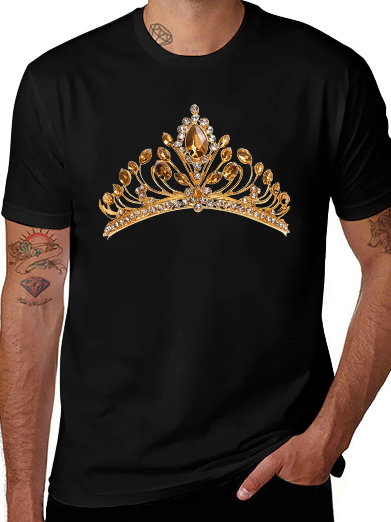 Gold Crown Graphic Black T-Shirt