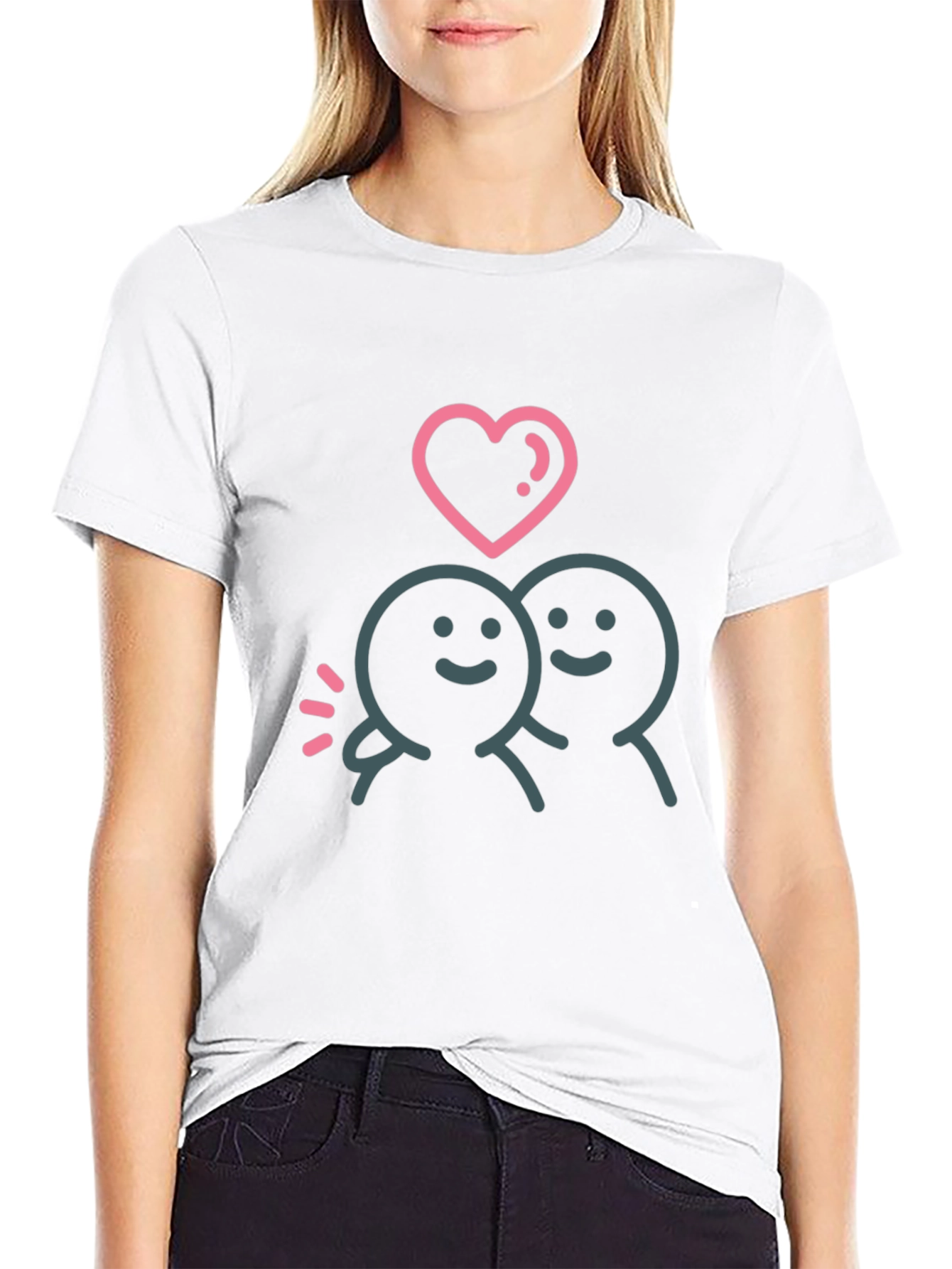 Cute Love Couple Graphic T-Shirt