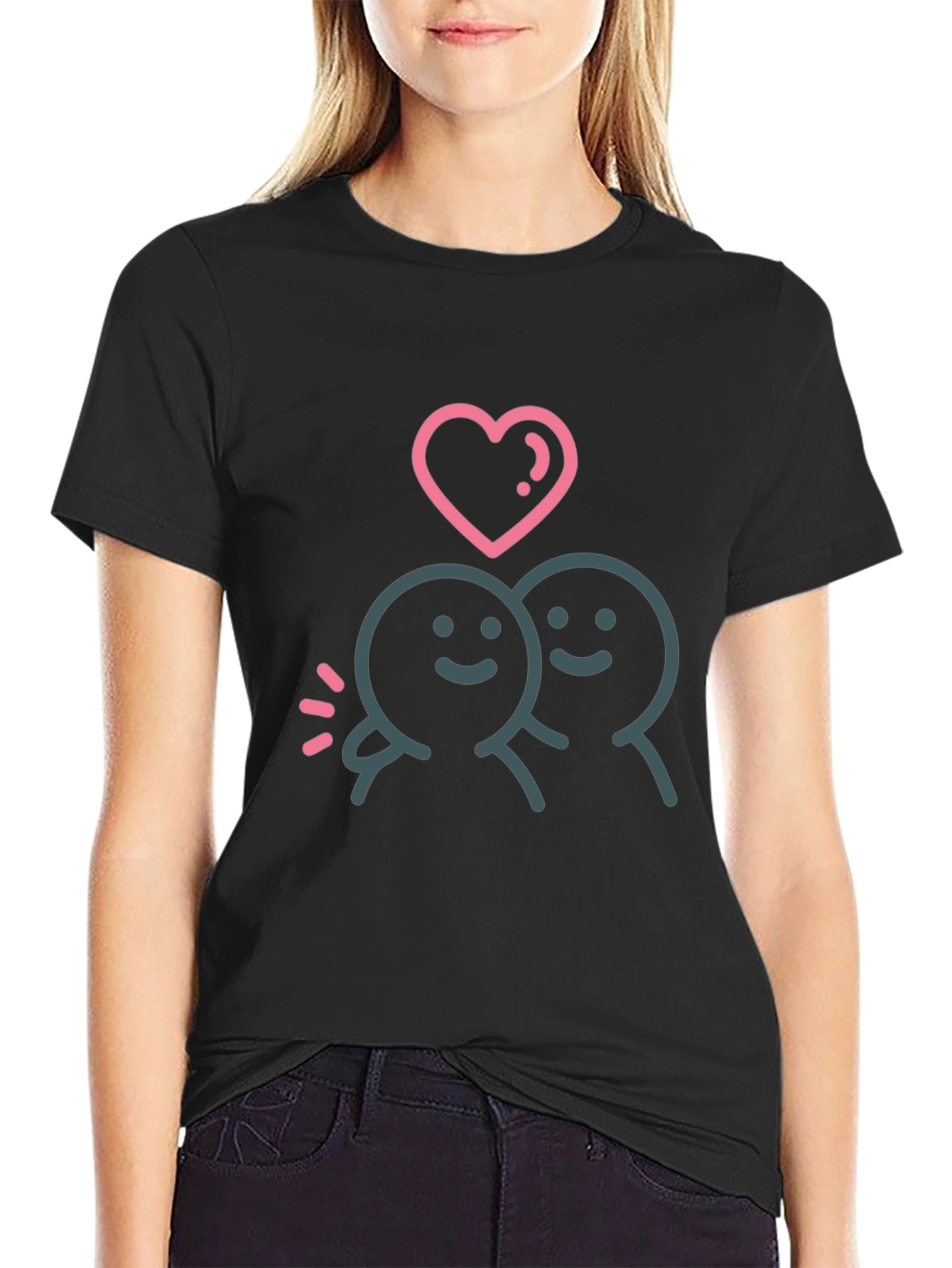 Cute Love Couple Graphic T-Shirt