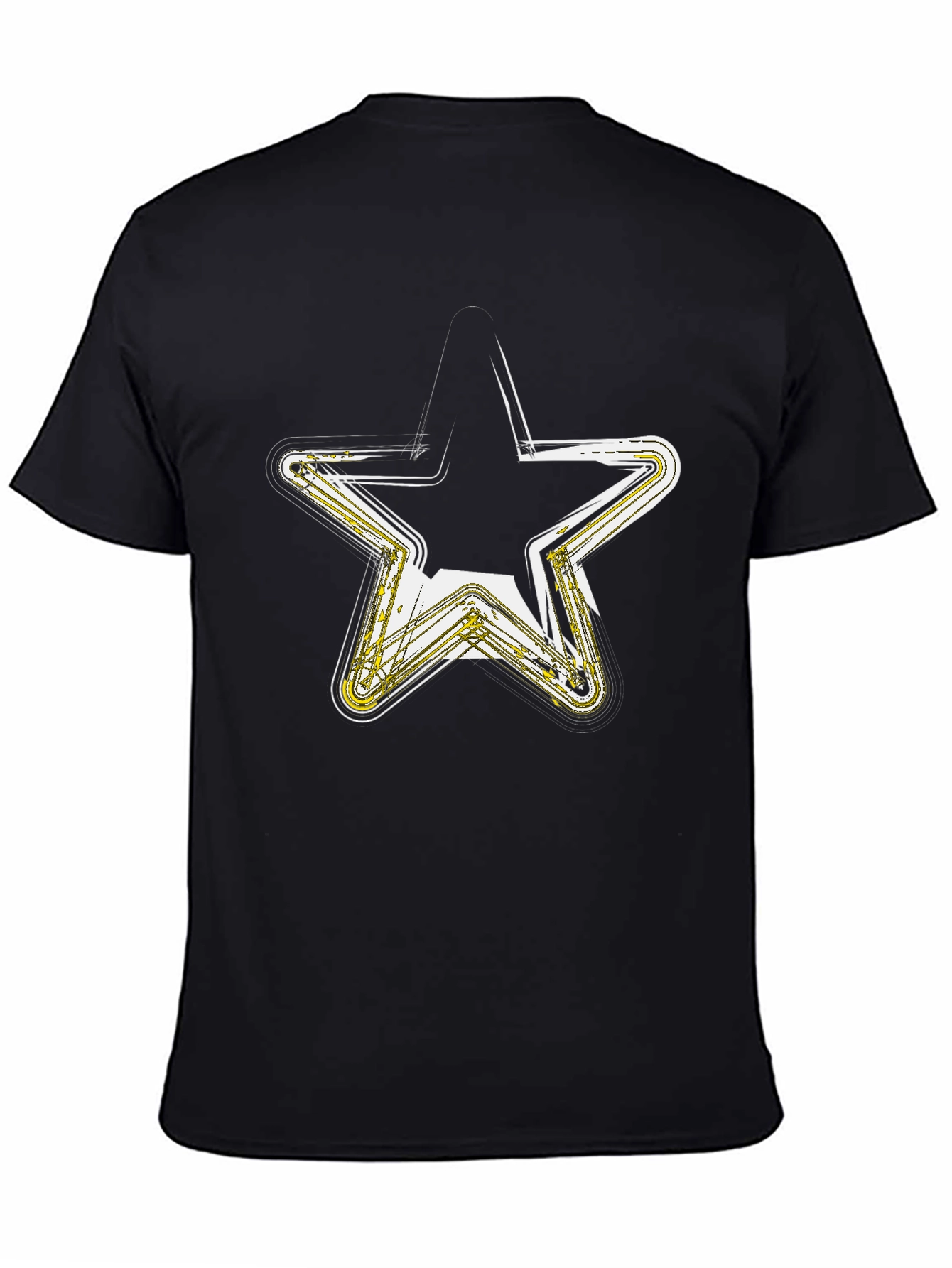 Neon Star Graphic Black T-Shirt