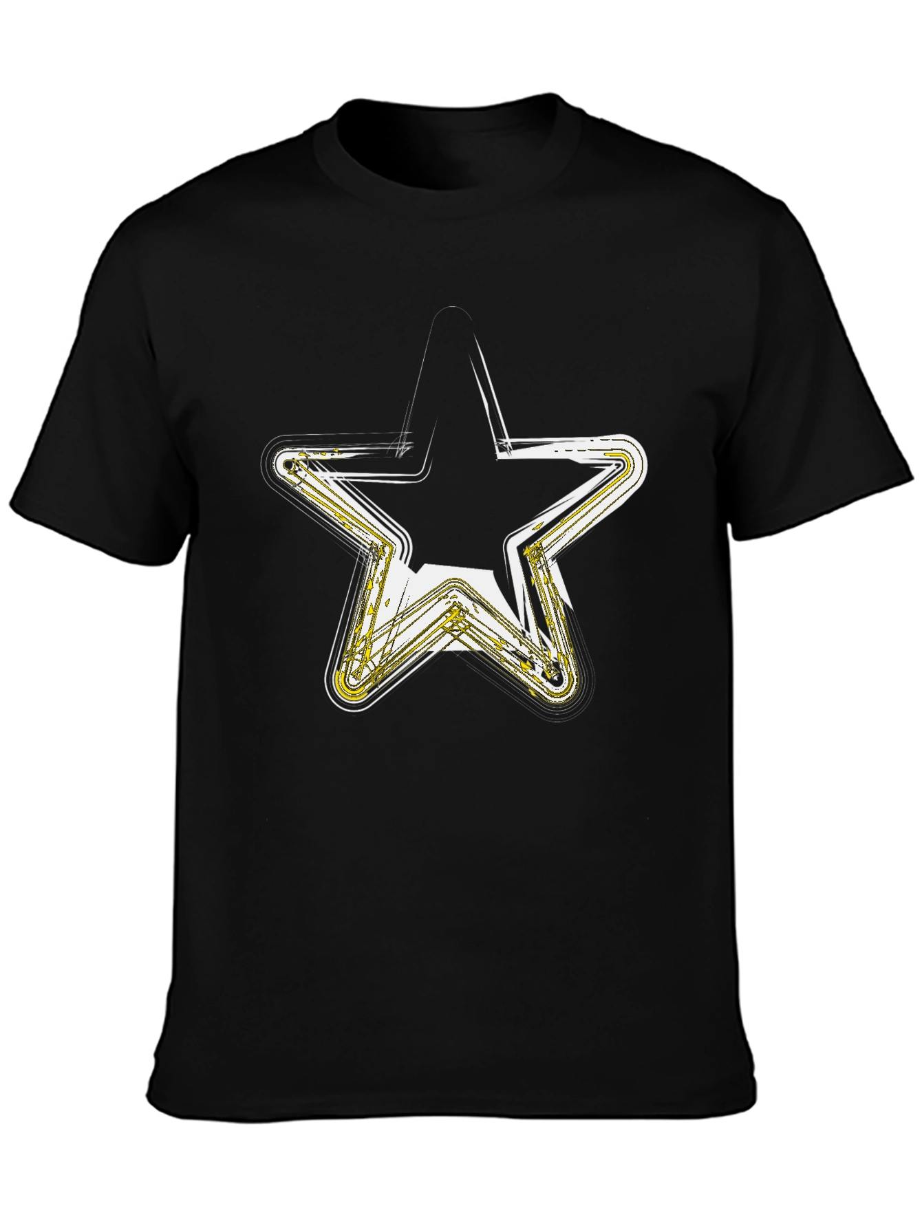 Neon Star Graphic Black T-Shirt