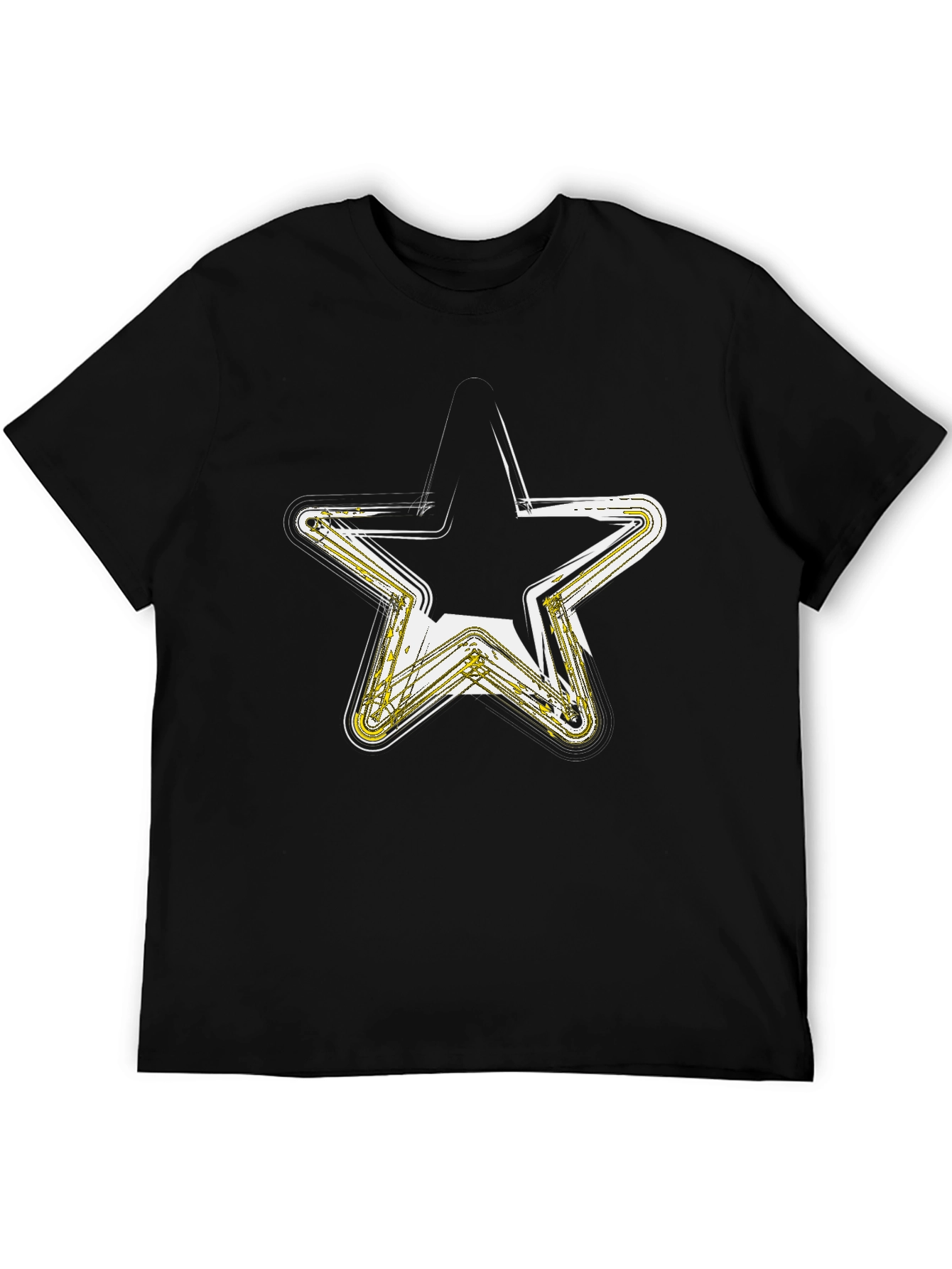 Neon Star Graphic Black T-Shirt