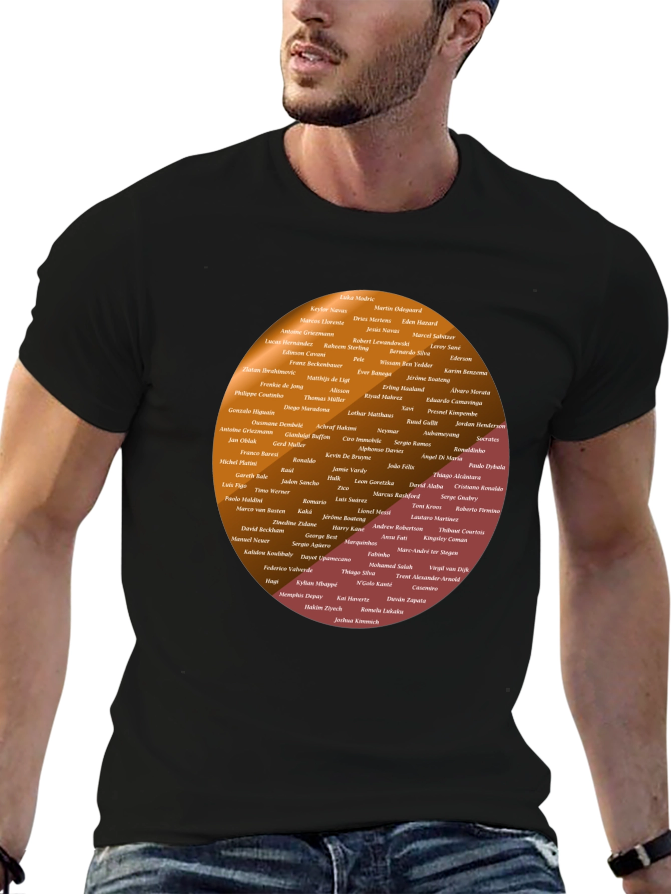 Soccer Legends T-Shirt: Player Names Graphic Print