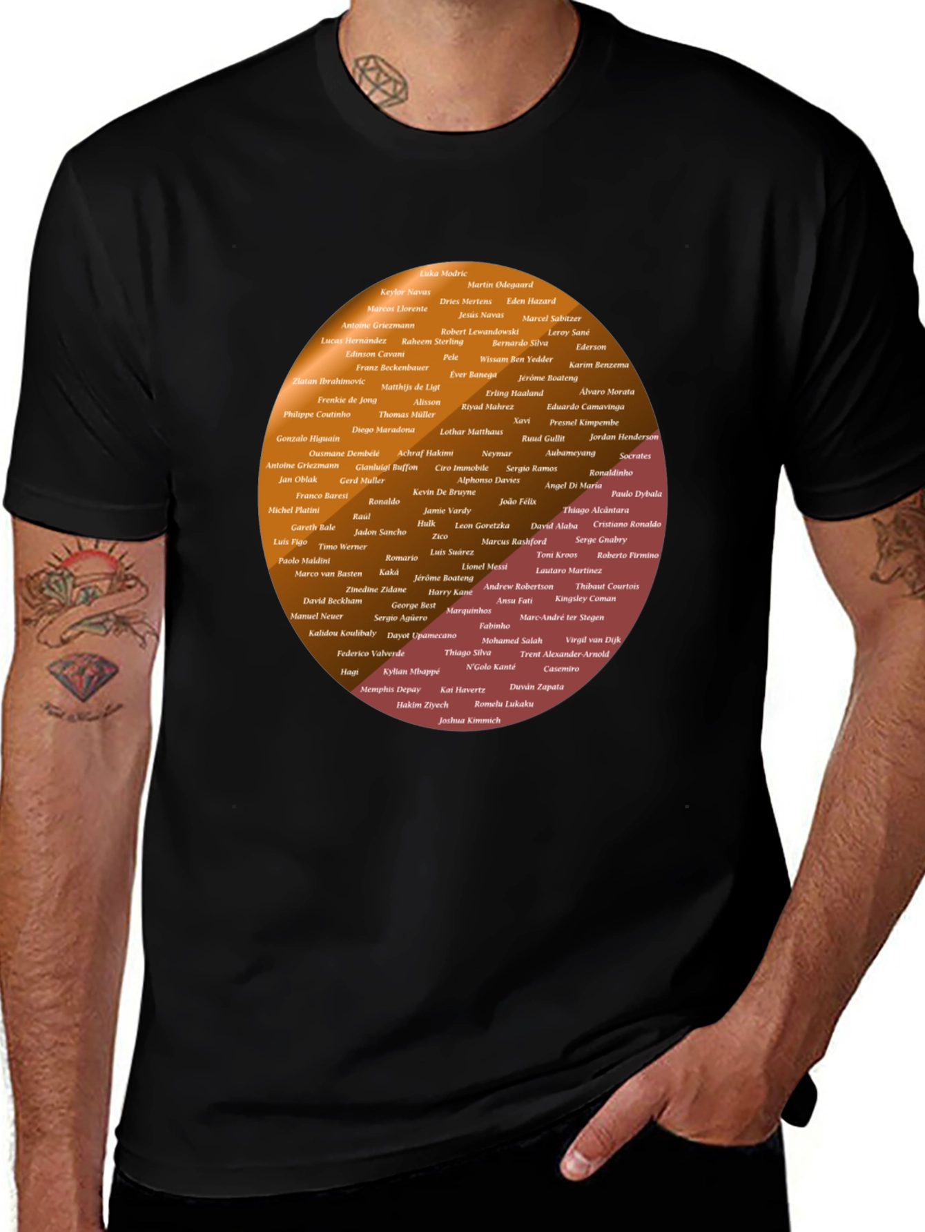 Soccer Legends T-Shirt: Player Names Graphic Print