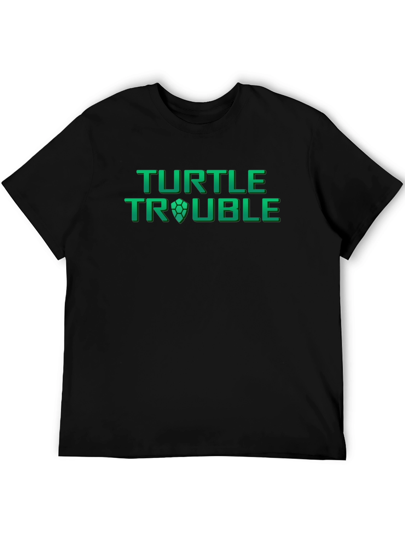 Turtle Trouble Graphic Print Mens Black T-Shirt