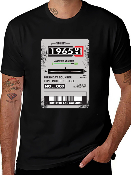 1965 Birthday T-Shirt - Aged to Perfection Powerful & Awesome
