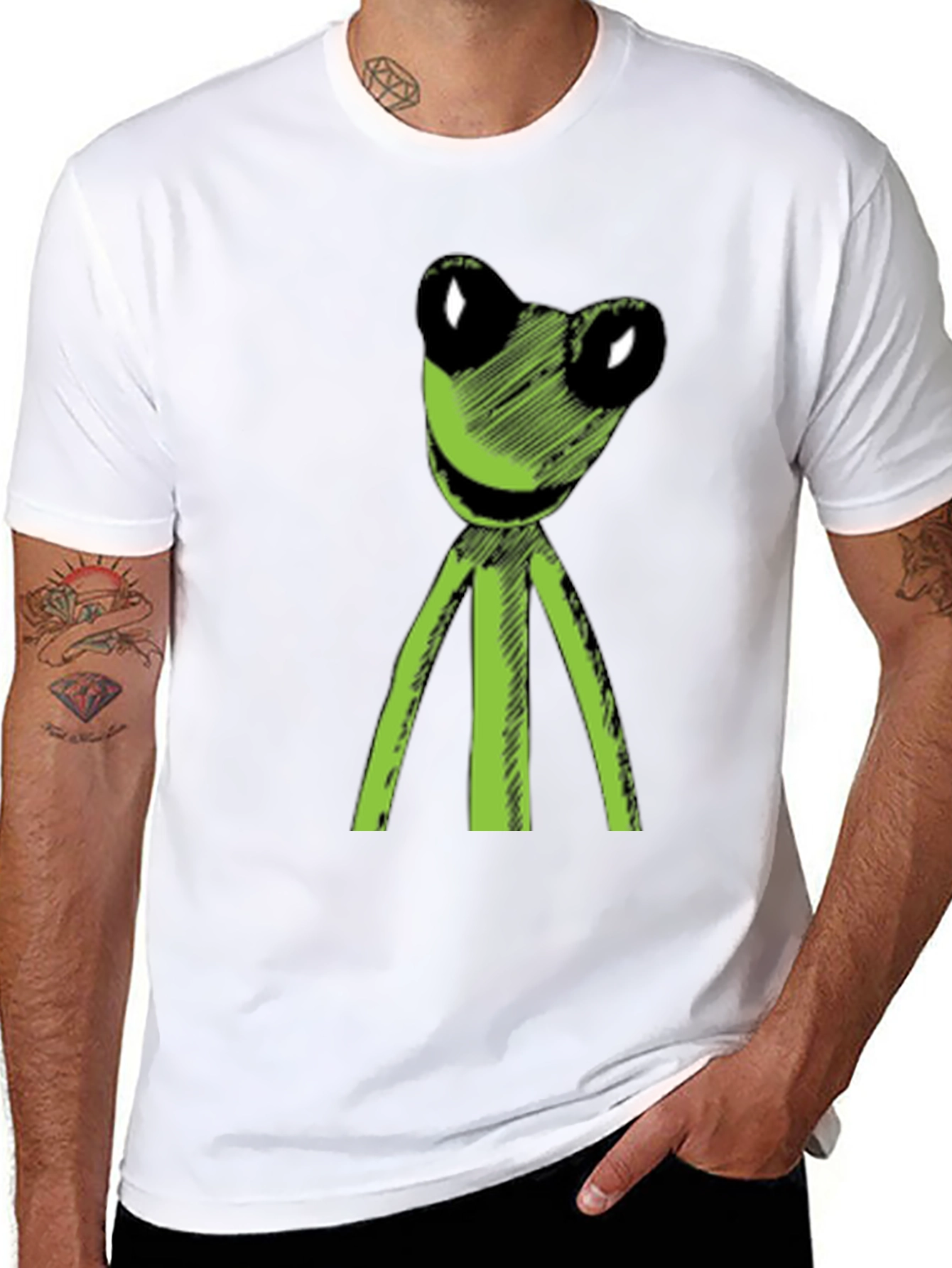 Kermit Sketch Tee - Black Relaxed Fit