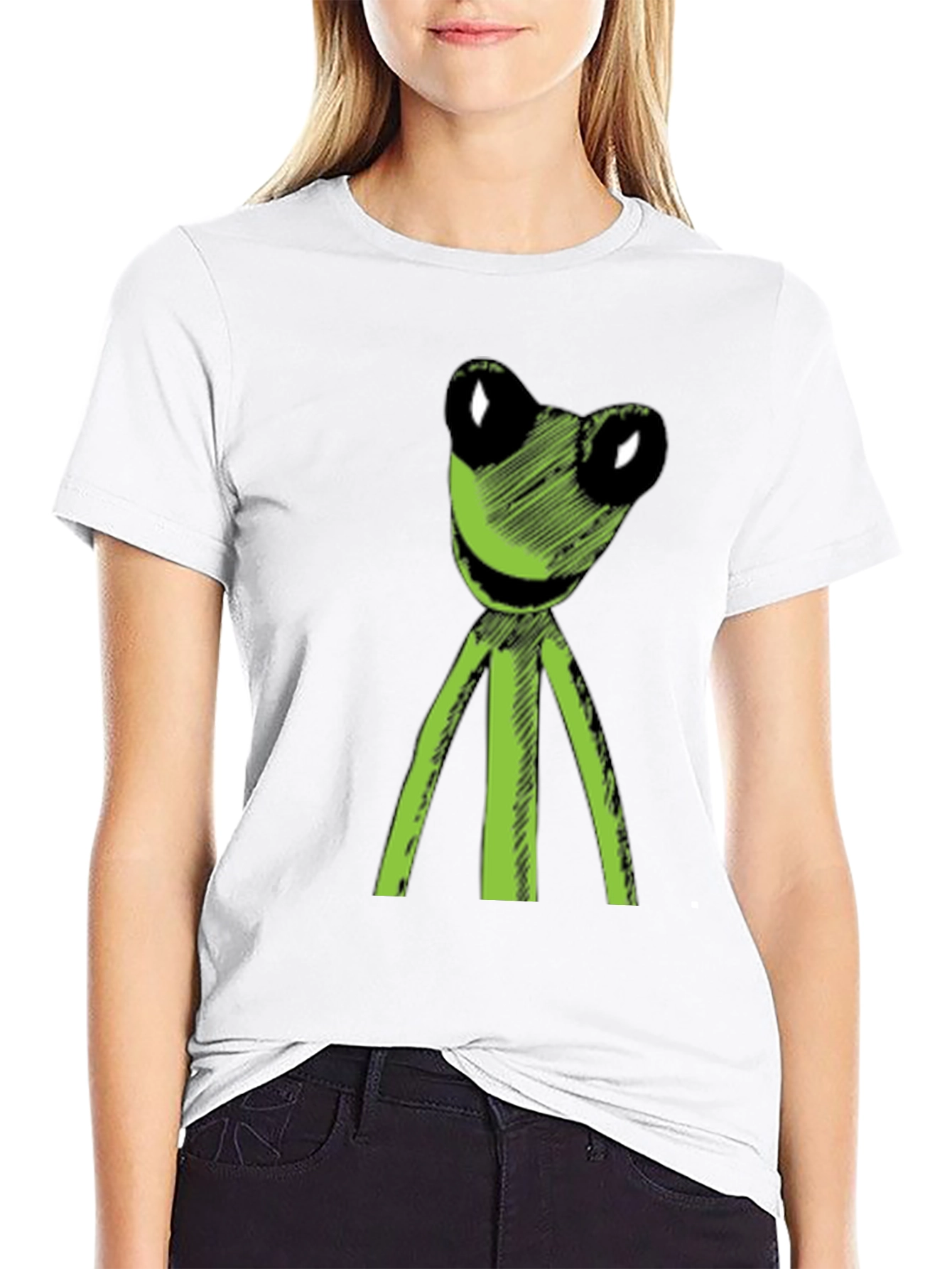 Kermit Sketch Tee - Black Relaxed Fit