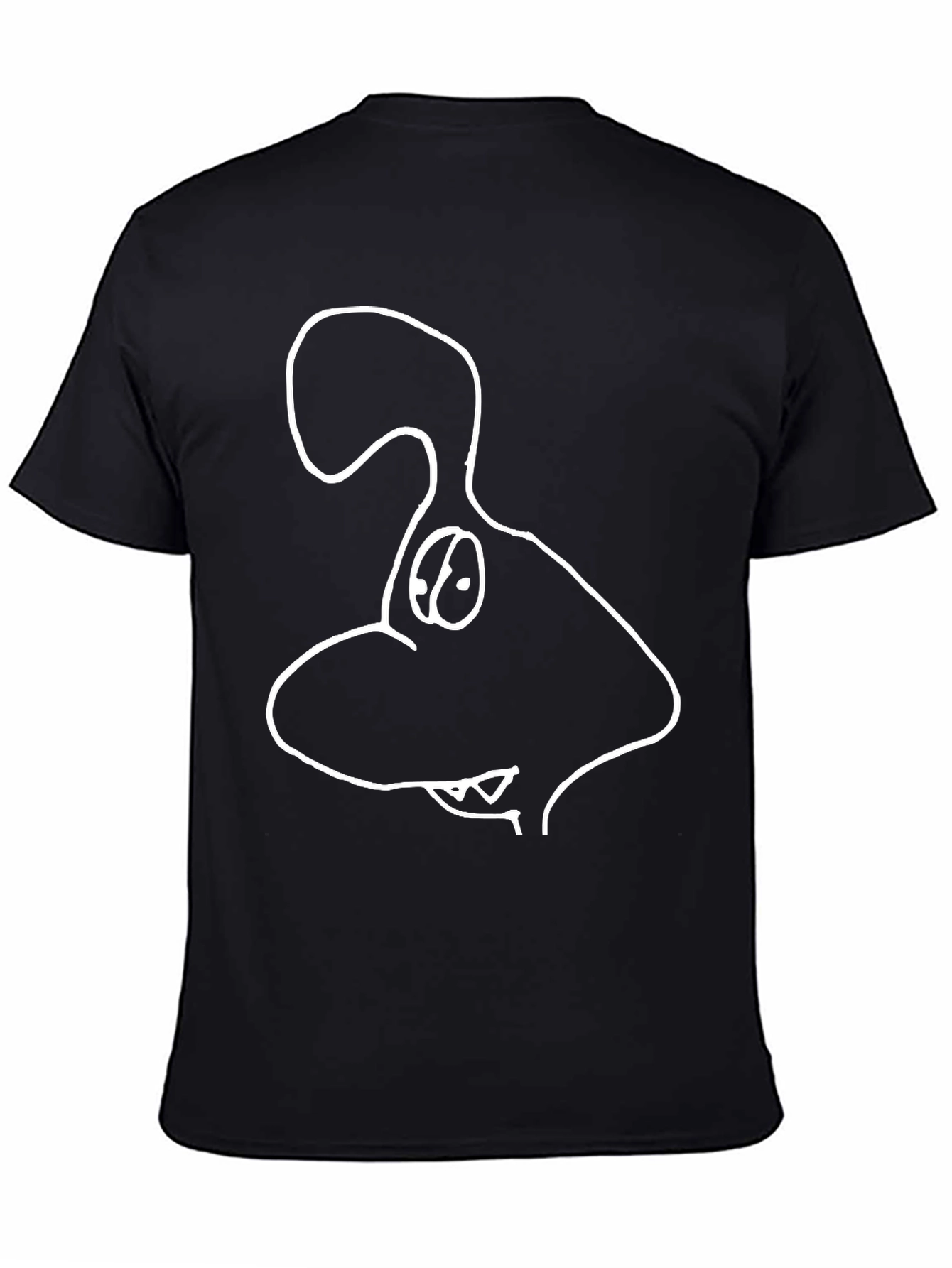 Cartoon Dog Graphic Tee - Black