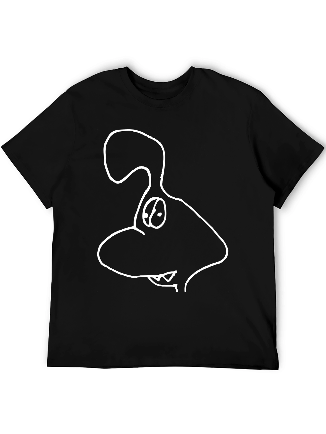 Cartoon Dog Graphic Tee - Black