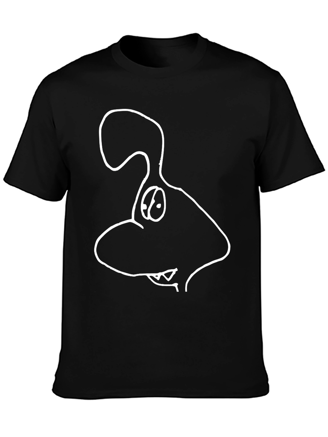 Cartoon Dog Graphic Tee - Black