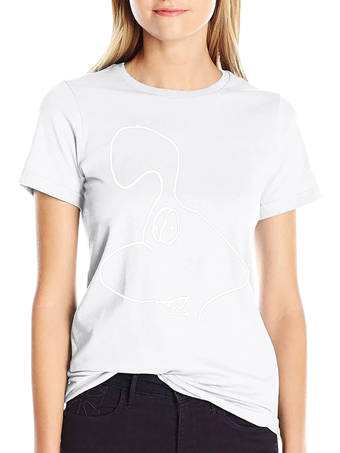 Cartoon Dog Graphic Tee - Black