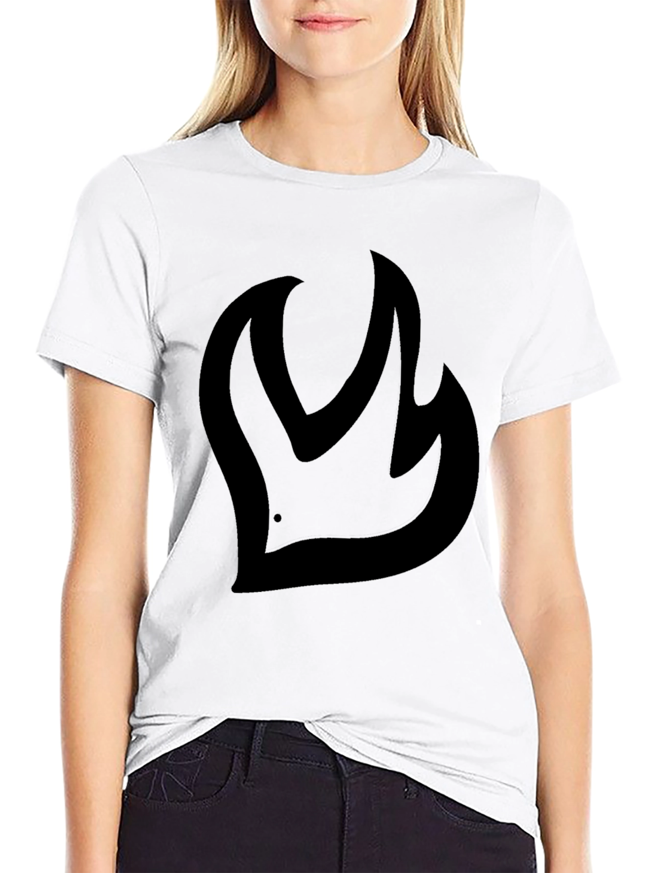 Bold Flame Graphic Black T-Shirt