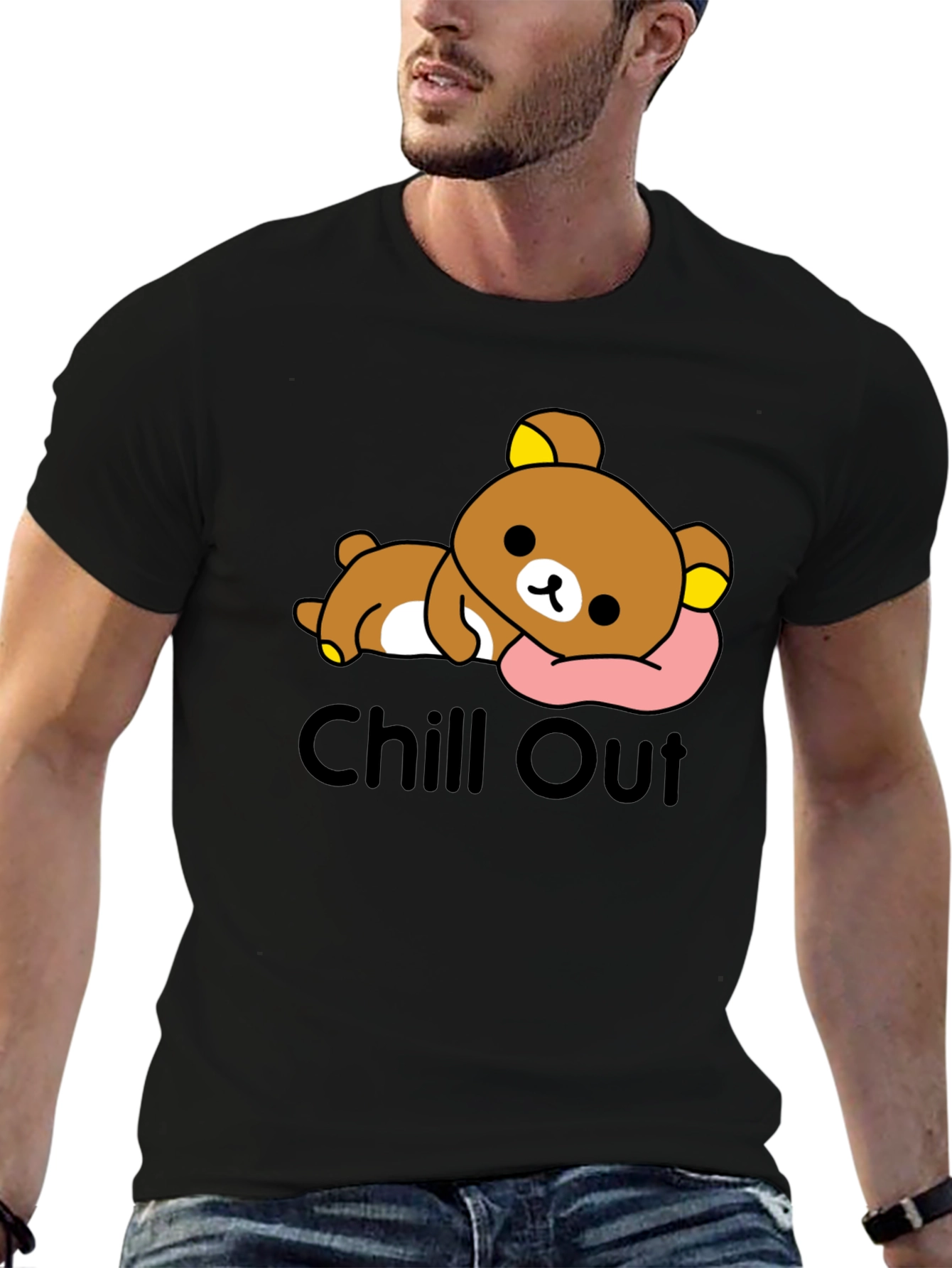 Chill Out Bear T-Shirt - Relaxed Cartoon Tee