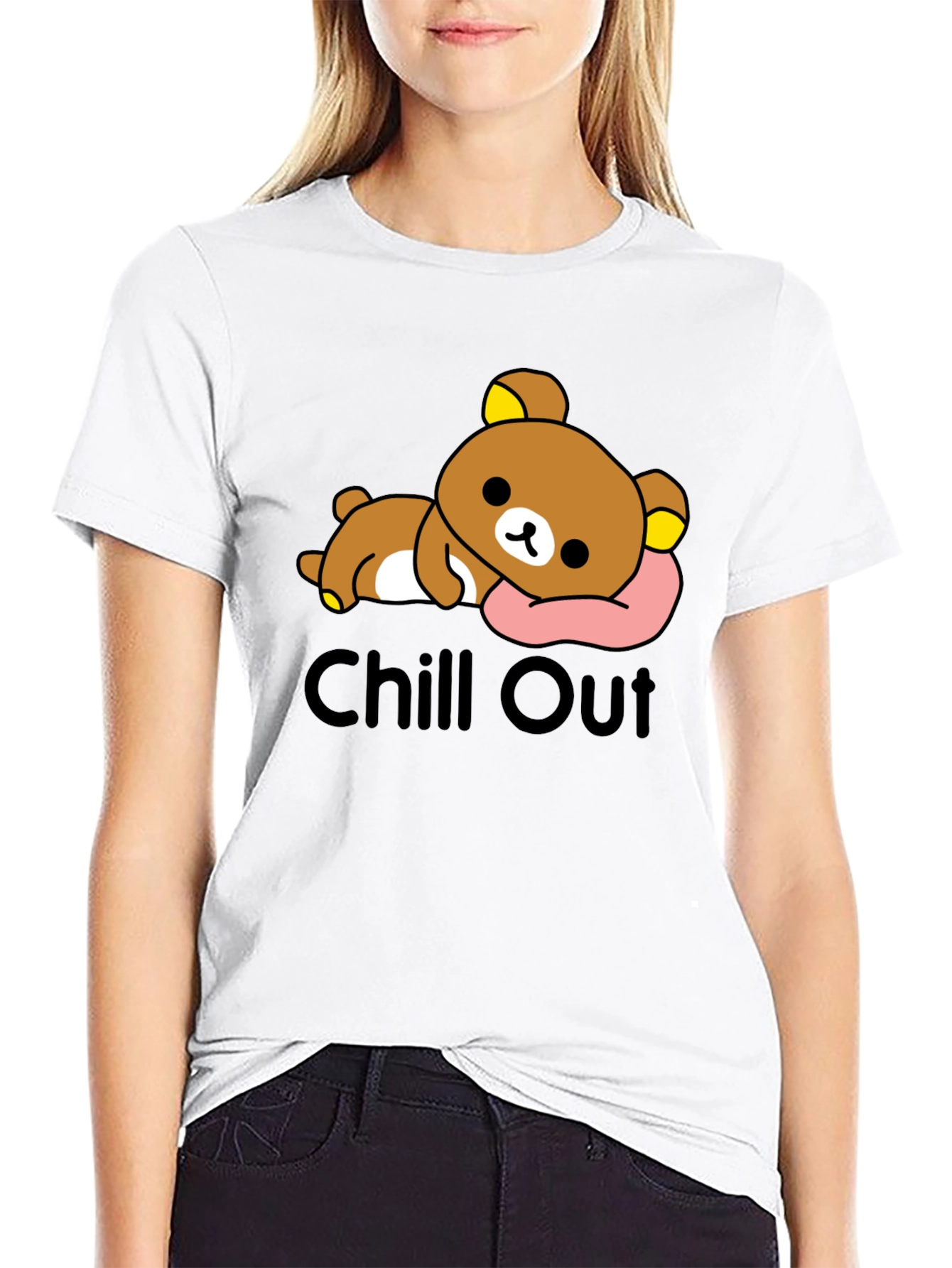 Chill Out Bear T-Shirt - Relaxed Cartoon Tee