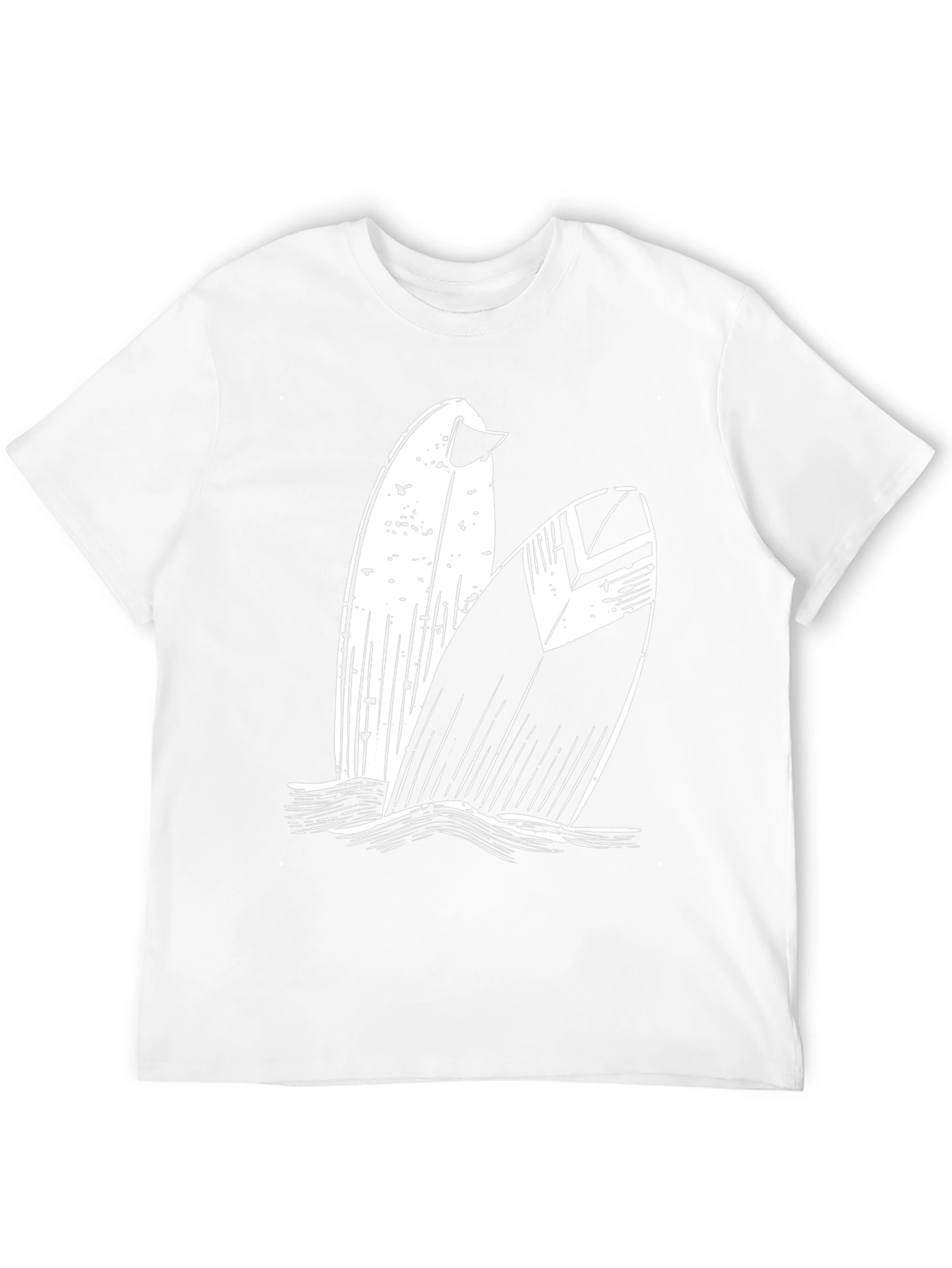 Surfboard Graphic Tee - Black Cotton T-Shirt