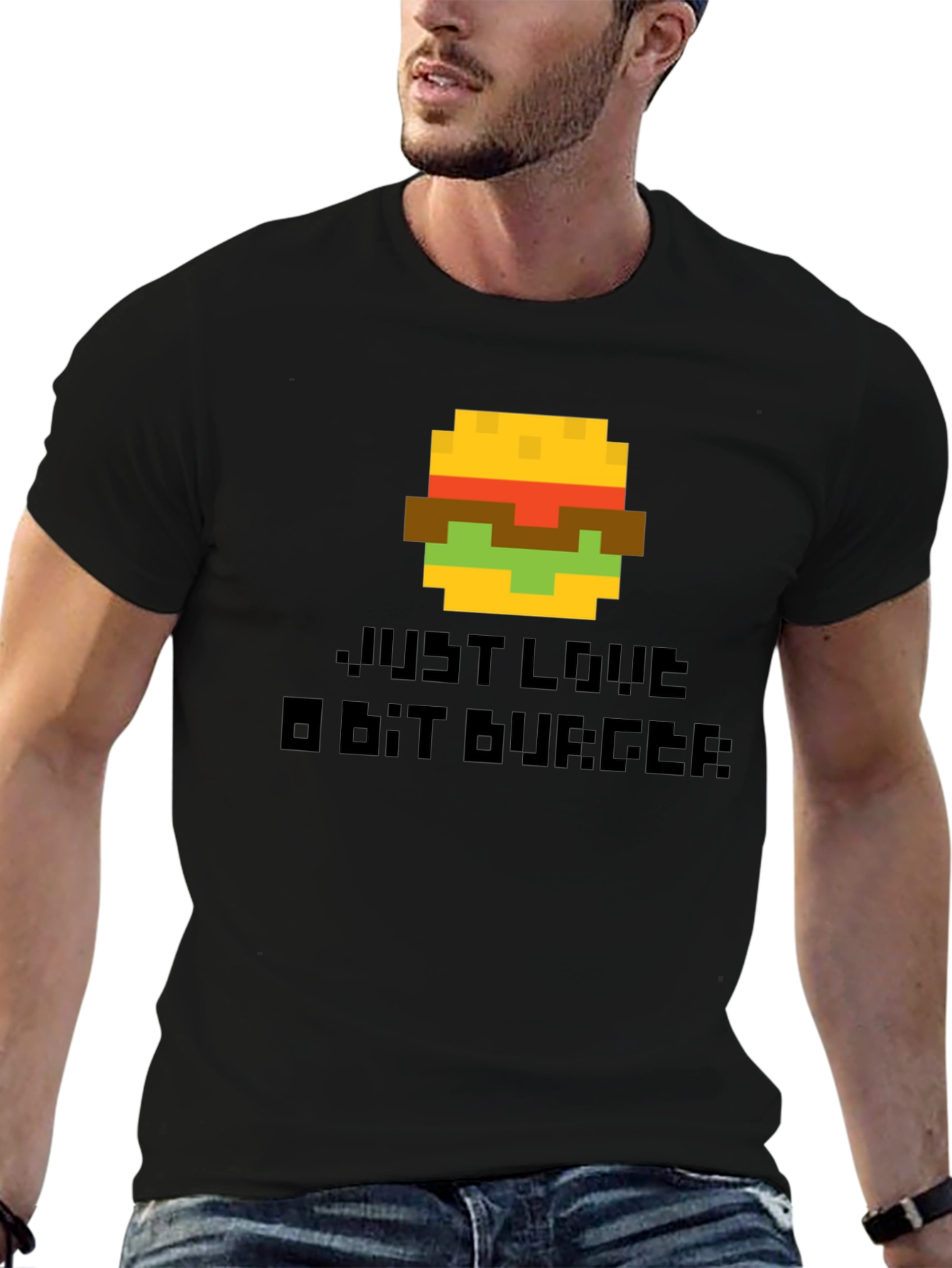 Pixel Burger Graphic T-Shirt - Gamer Style Tee