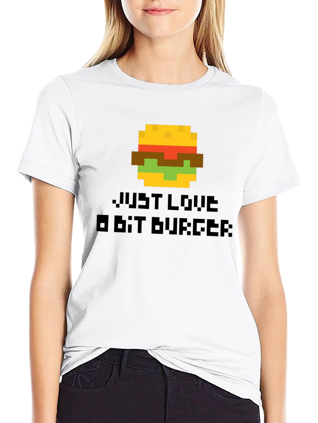 Pixel Burger Graphic T-Shirt - Gamer Style Tee