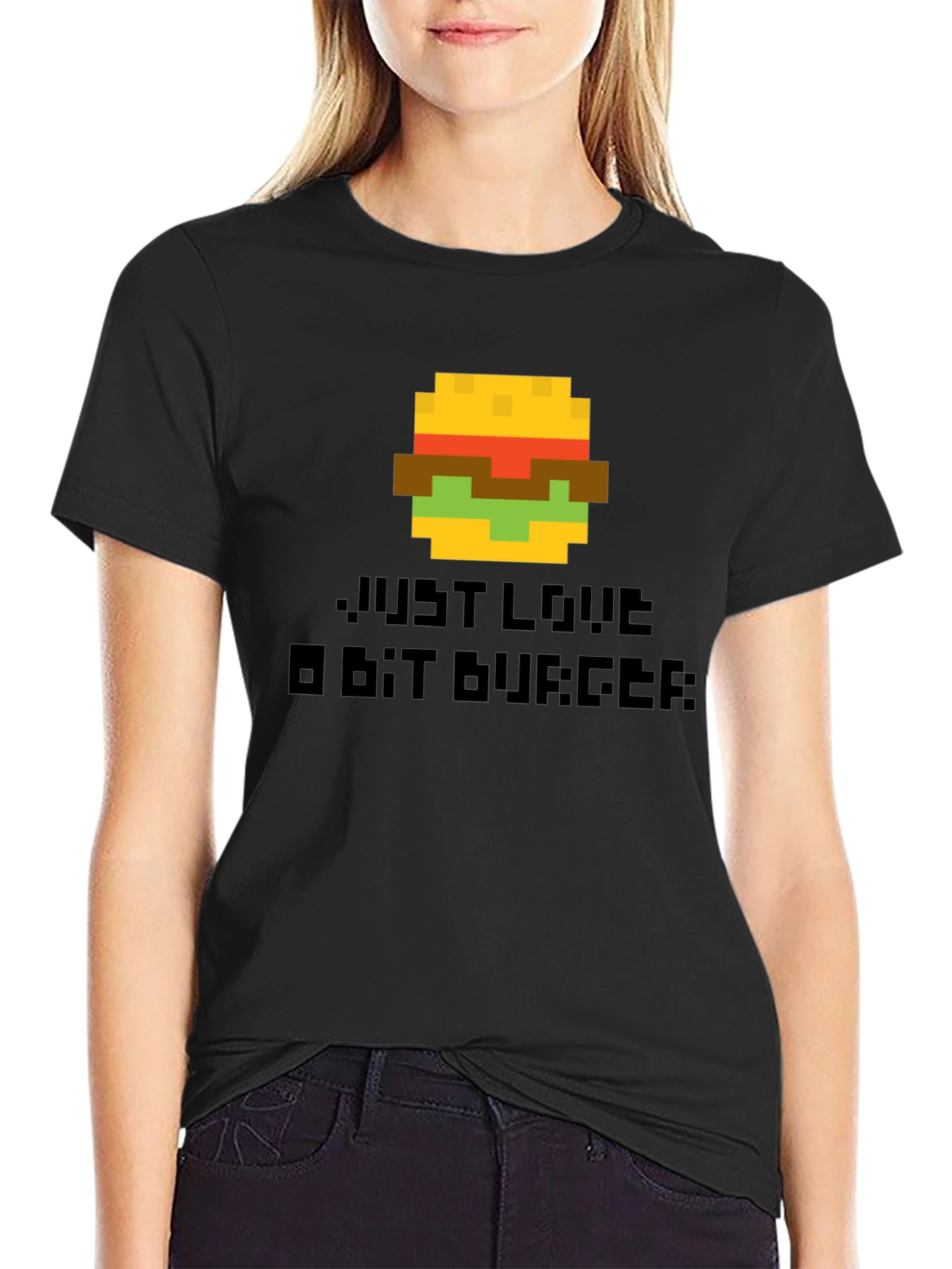 Pixel Burger Graphic T-Shirt - Gamer Style Tee