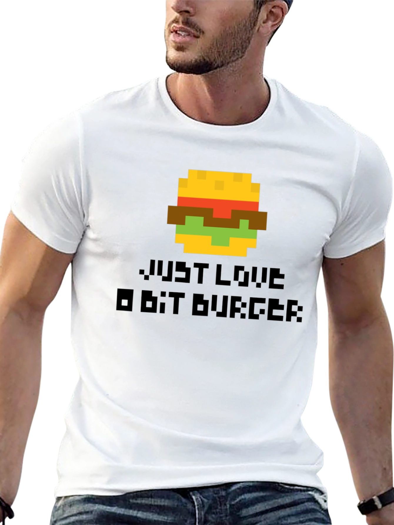 Pixel Burger Graphic T-Shirt - Gamer Style Tee
