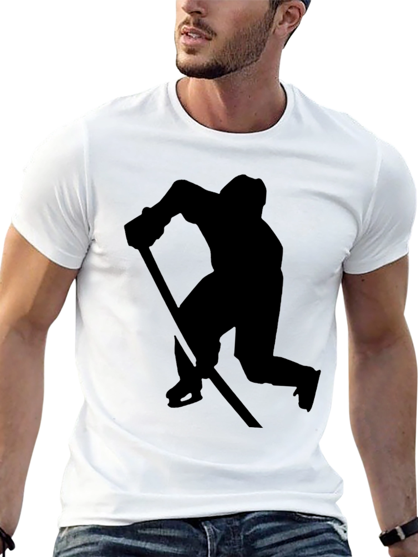 Hockey Player Graphic T-Shirt