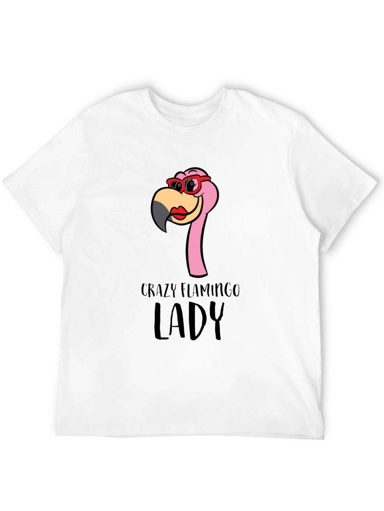 Crazy Flamingo Lady T-Shirt - Fun Novelty Tee